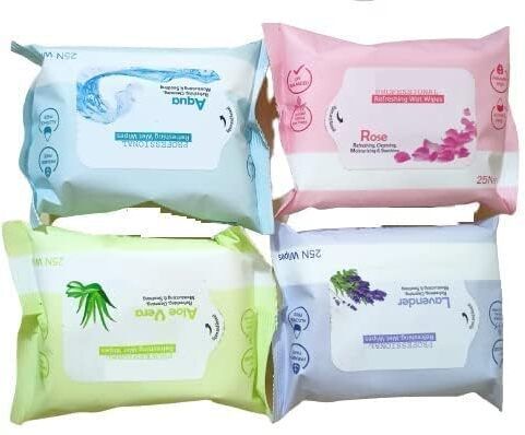 Refreshing Wet Wipes With 4 Different Fragrance, Facial Wet Wipes