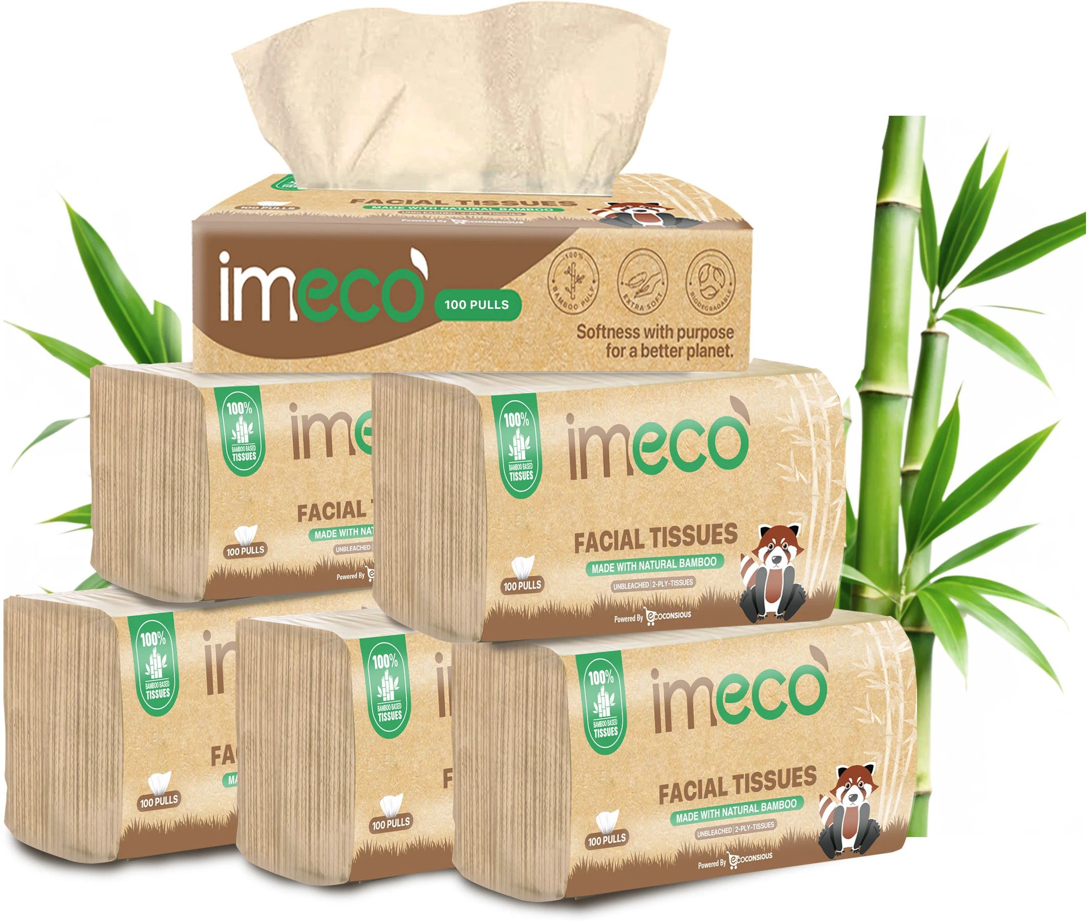 Bamboo Facial Tissues Papers 100 Pulls | 2 Ply | Ultra-Soft & Biodegradable-image-9