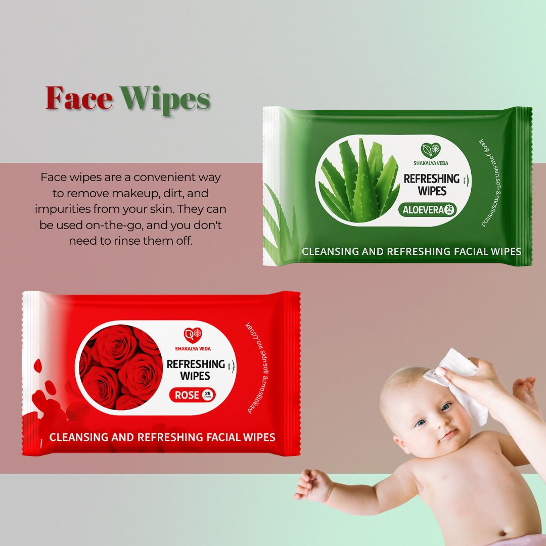 shakalyaveda Rose Aloe Vera Moisturizing Face Cleansing Wipes Pack of 2-picture-25