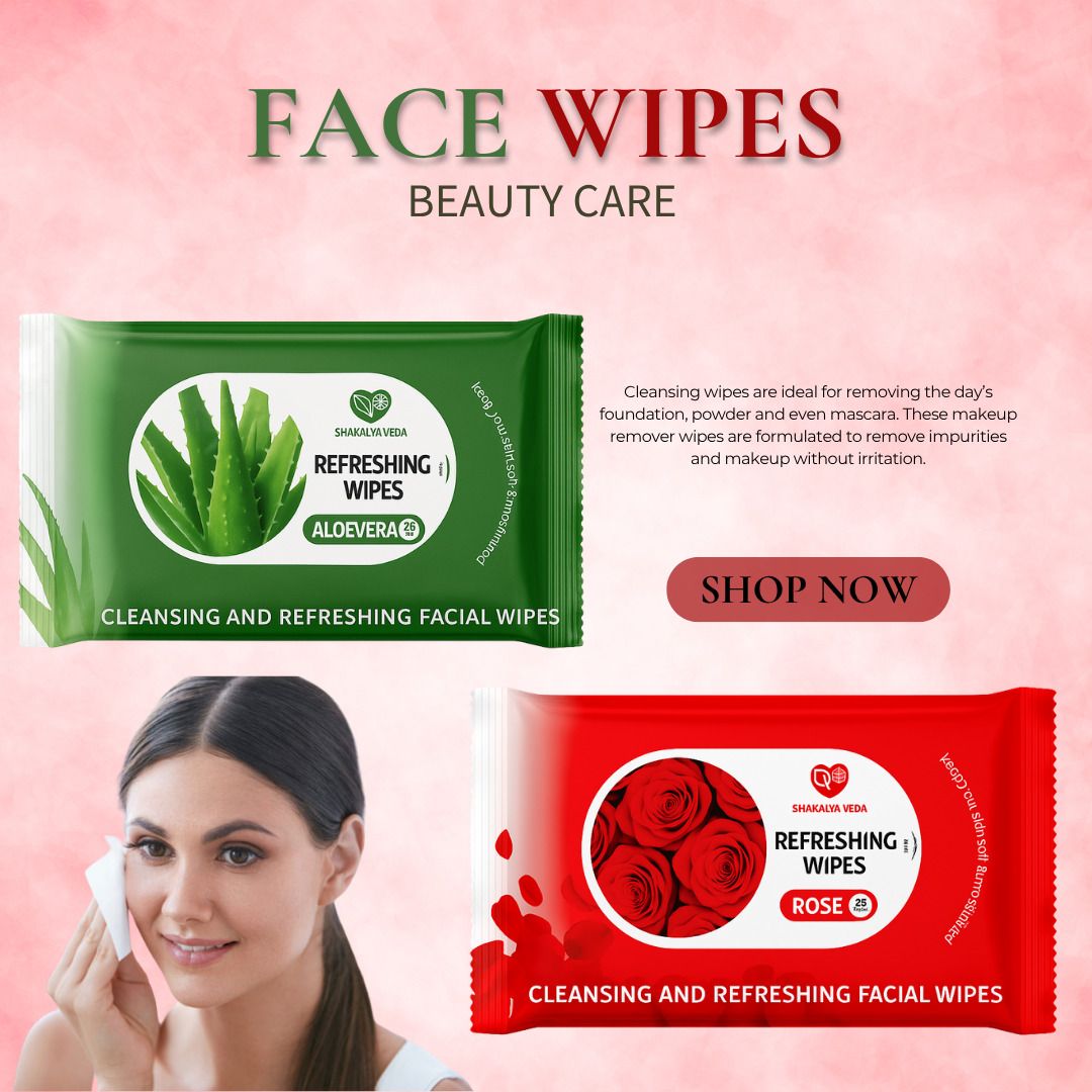 shakalyaveda Rose Aloe Vera Alcohol Free Face Wipes Combo Pack of 2-picture-11