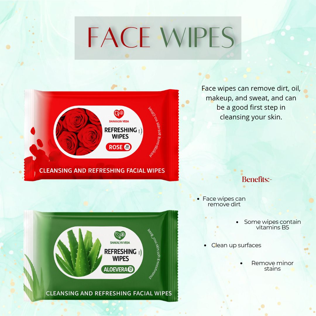 shakalyaveda Rose Aloe Vera Herbal Facial Wet Wipes for All Skin Types Pack of 2-picture-16