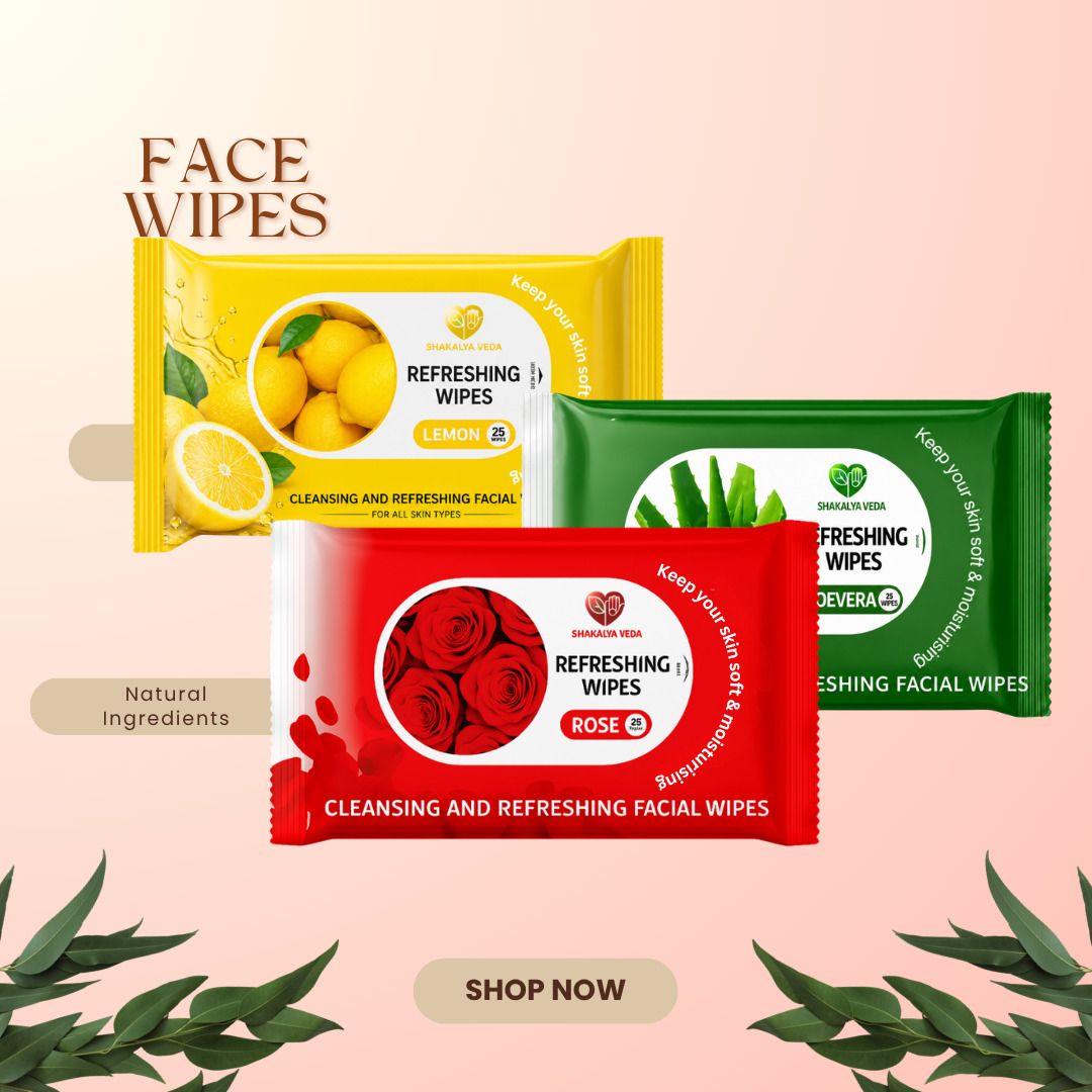 shakalyaveda Face Cleansing Wet Wipes | Rose Aloe Vera Lemon Pack of 3-picture-24