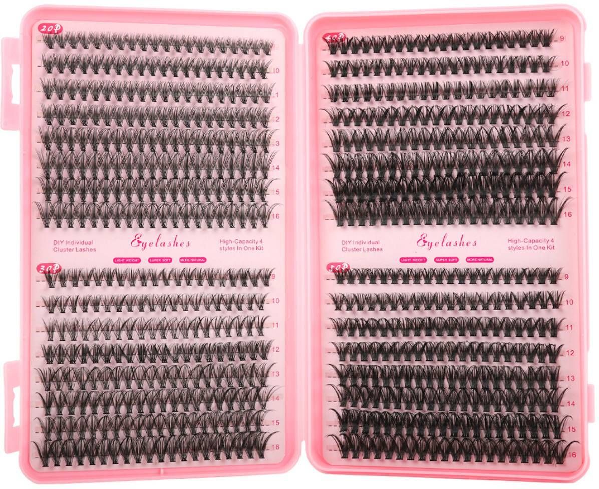 serplex 640Pcs Individual Lash Clusters 9 to 16mm Synthetic Eyelash Extensions-picture-29