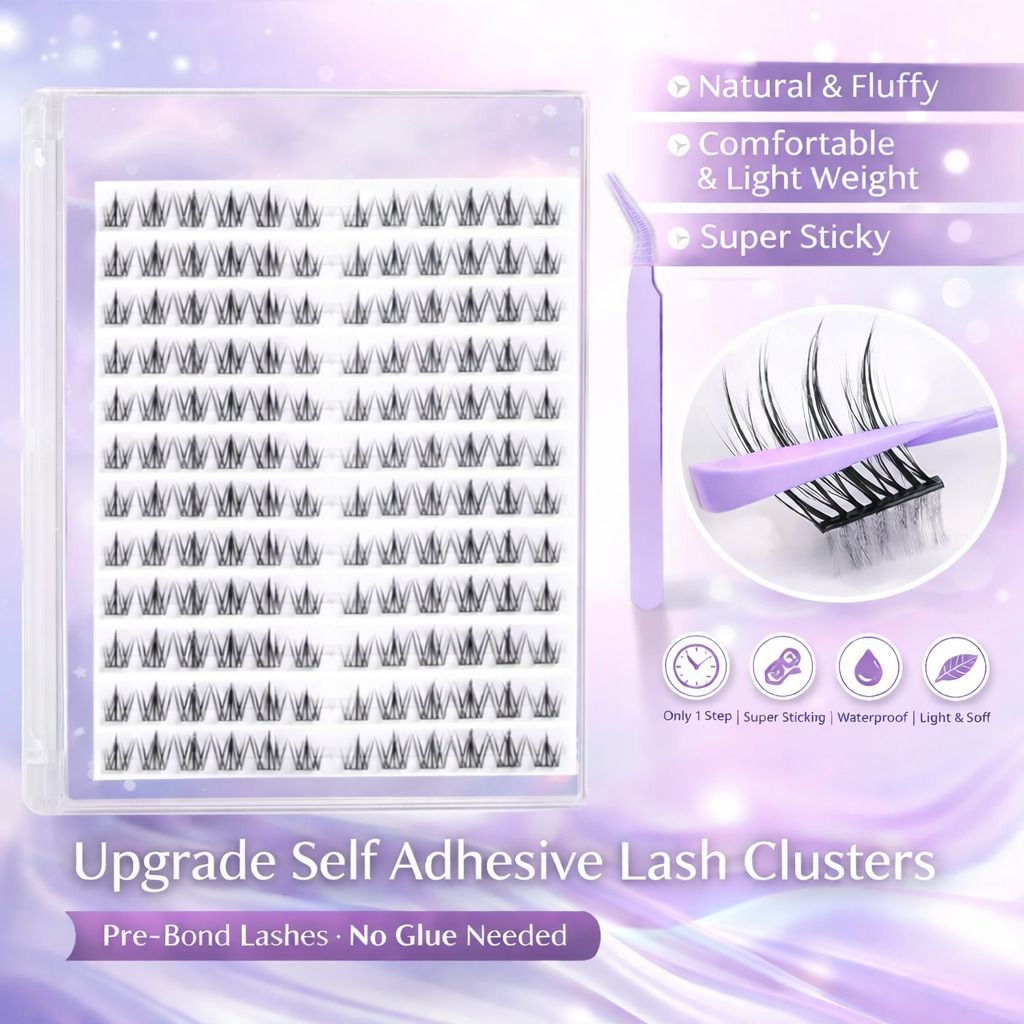 shopimoz Professional Lash Cluster Kit 100 PCS Reusable Fake Eyelashes with Tweezer-picture-35