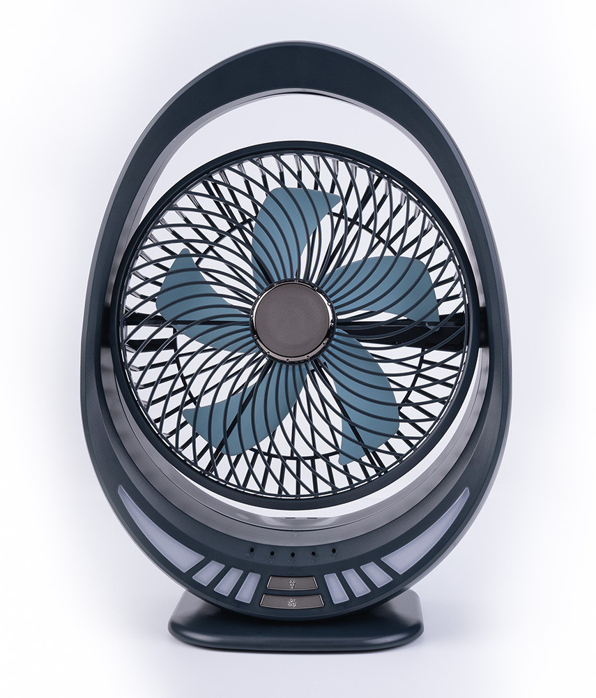 Solisca Powerful rechargeable fan With 3 Speed Airflow | Noiseless portable fan for home Mini Portable 3 Speed mode Build-in Battery Rechargeable-cooling blade USB Fan image 1