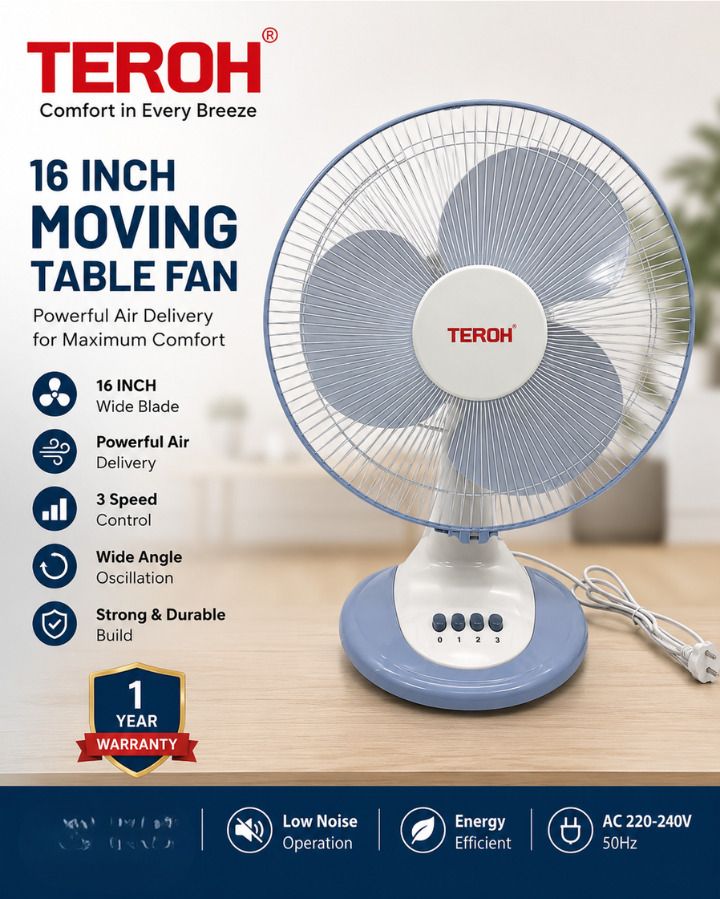 16 INCH Table fan 1 Year Warranty Anti Rust Ultra High Speed Fan with 1 Year Warranty 400 mm Table Fan-image-2
