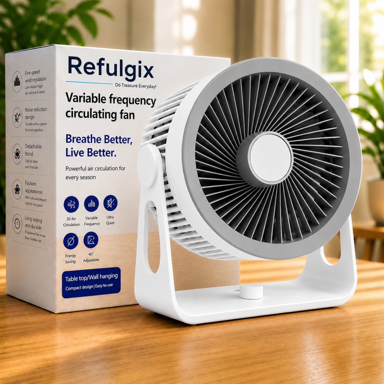 Rechargeable Table Fan 2200mAh, 5 Speed, 8Hr Runtime Portable Desk Fan BLDC Motor Table Fan-image-46