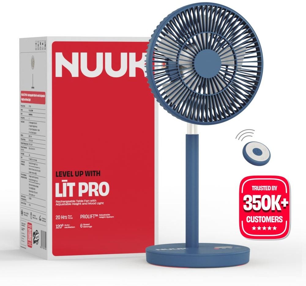 nuuk LIT PRO with 1 Year Warranty BLDC Motor with Remote, Silent Operation 177.8 mm Table Fan-picture-20