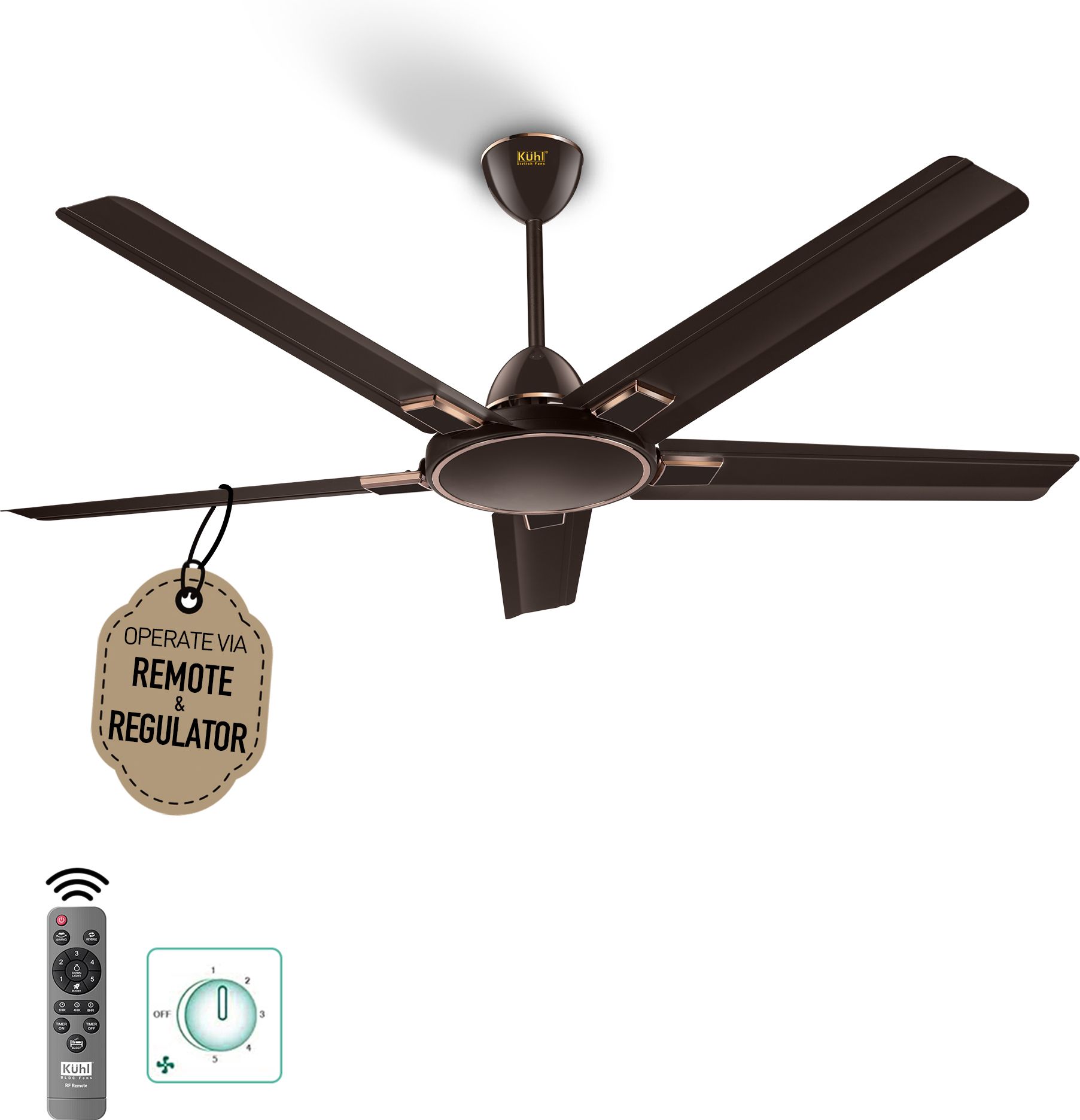 Brise Star E5 1320 MM 65% Power Saving BLDC Motor with Remote 1320 mm Ceiling Fan-image-41