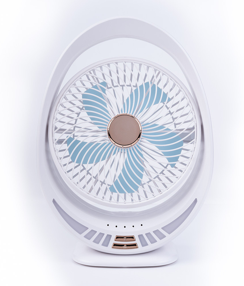 Solisca Powerful rechargeable fan With 3 Speed Airflow | Noiseless portable fan for home Mini Portable 3 Speed mode Build-in Battery Rechargeable-cooling blade USB Fan image 1
