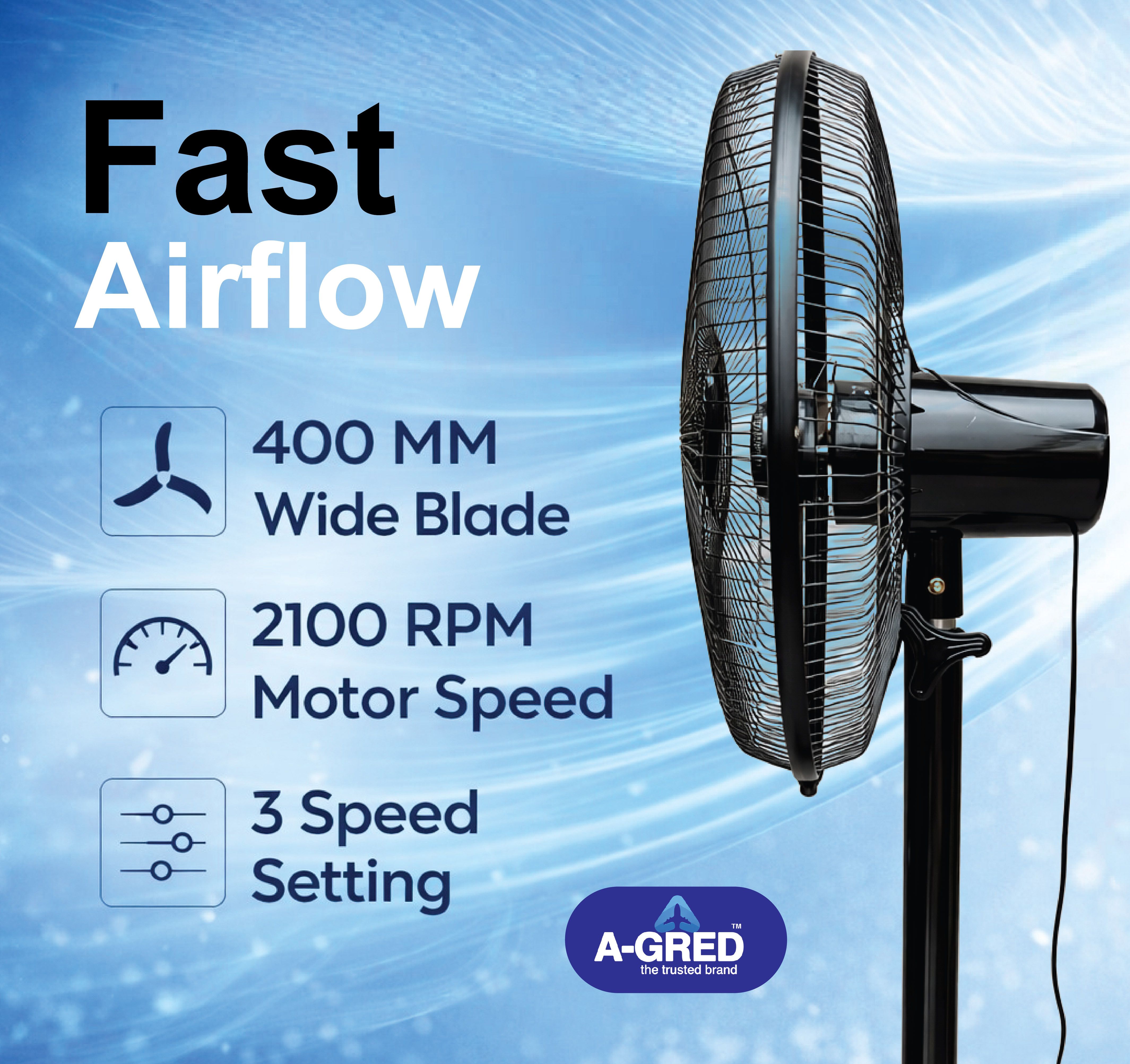 AS- High Speed with 12 Months Warranty Anti Dust, High Air Delivery, Silent Operation 400 mm Pedestal Fan-image-15