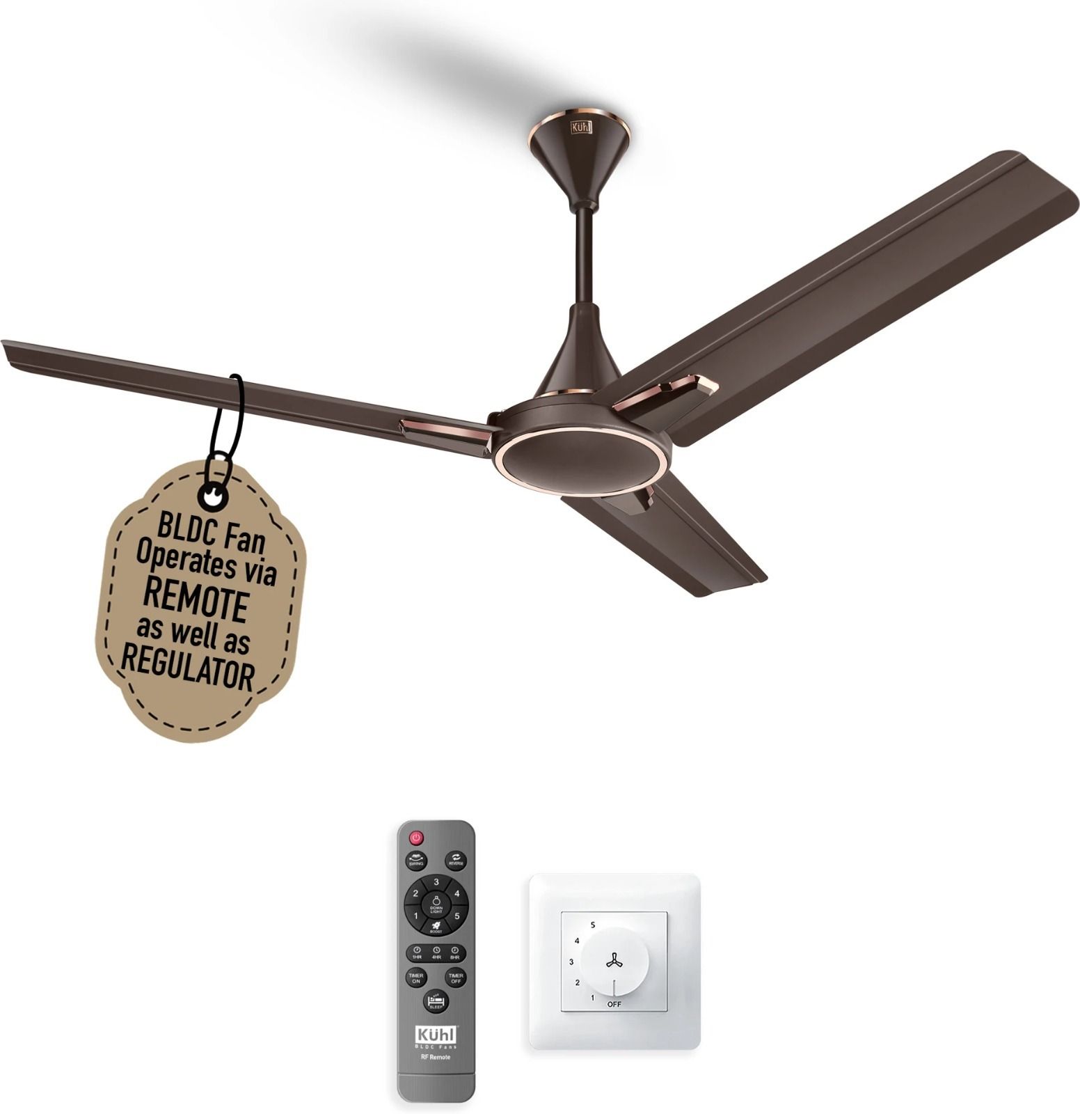 Prima A1 Duo BLDC Ceiling Fan | Remote & Regulator 1200 mm Ceiling Fan 5 Star with 2 Year Warranty 1200 mm Ceiling Fan-image-1