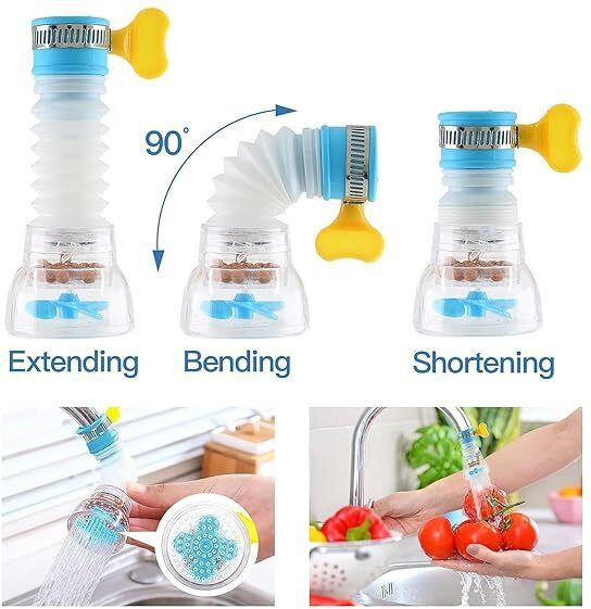 (PACK OF 2)Plastic 360 Degree Adjustable Extension Filter Water Tap for Bathroom Faucet Nozzle-image-16