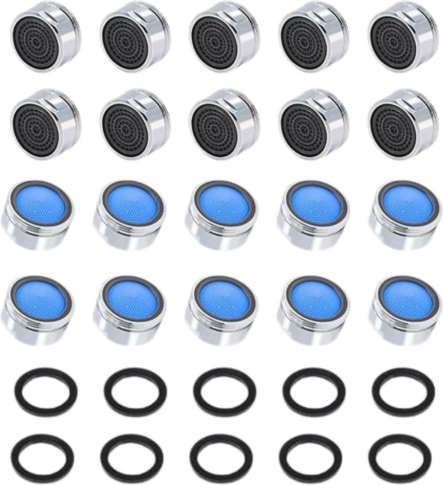 exootica Brass Replacement Water Saving Tap Aeartor with Foam Flow 24MM, 10Pcs, Silver Faucet Mount-picture-20