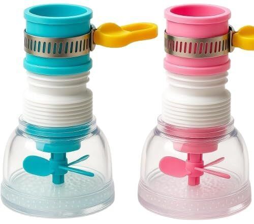 2Pcs 360° Rotating Water Fan Faucet Tap Extender for Kitchen & Bathroom Sink Faucet Spindle