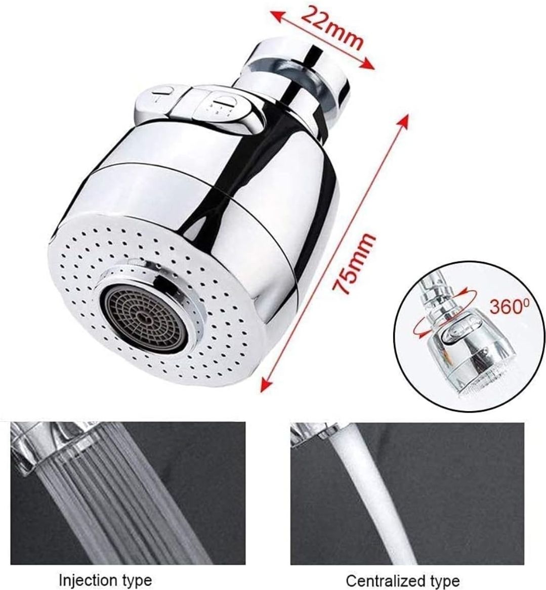 360 degree rotation dual flow Spout Faucet (works for inner & outer thread) Faucet Nozzle