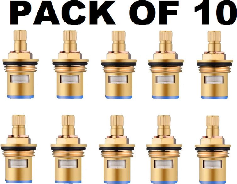 PACK OF 10 Brass Ceramic Disc Cartridge Quarter Turn 1/2 Faucet Spindle