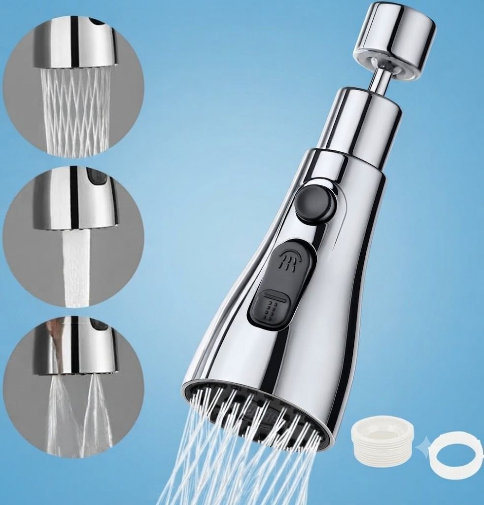 vpvd 3-Mode Rotating Pull-Out Kitchen Faucet Spray Head Replacement Aerator Faucet Nozzle-picture-27