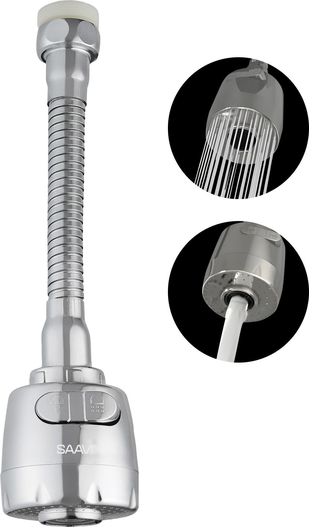 Kitchen Tap Extender Helix, 2 Modes ABS Material Body, With Steel Tube and Nut Faucet Nozzle-image-14