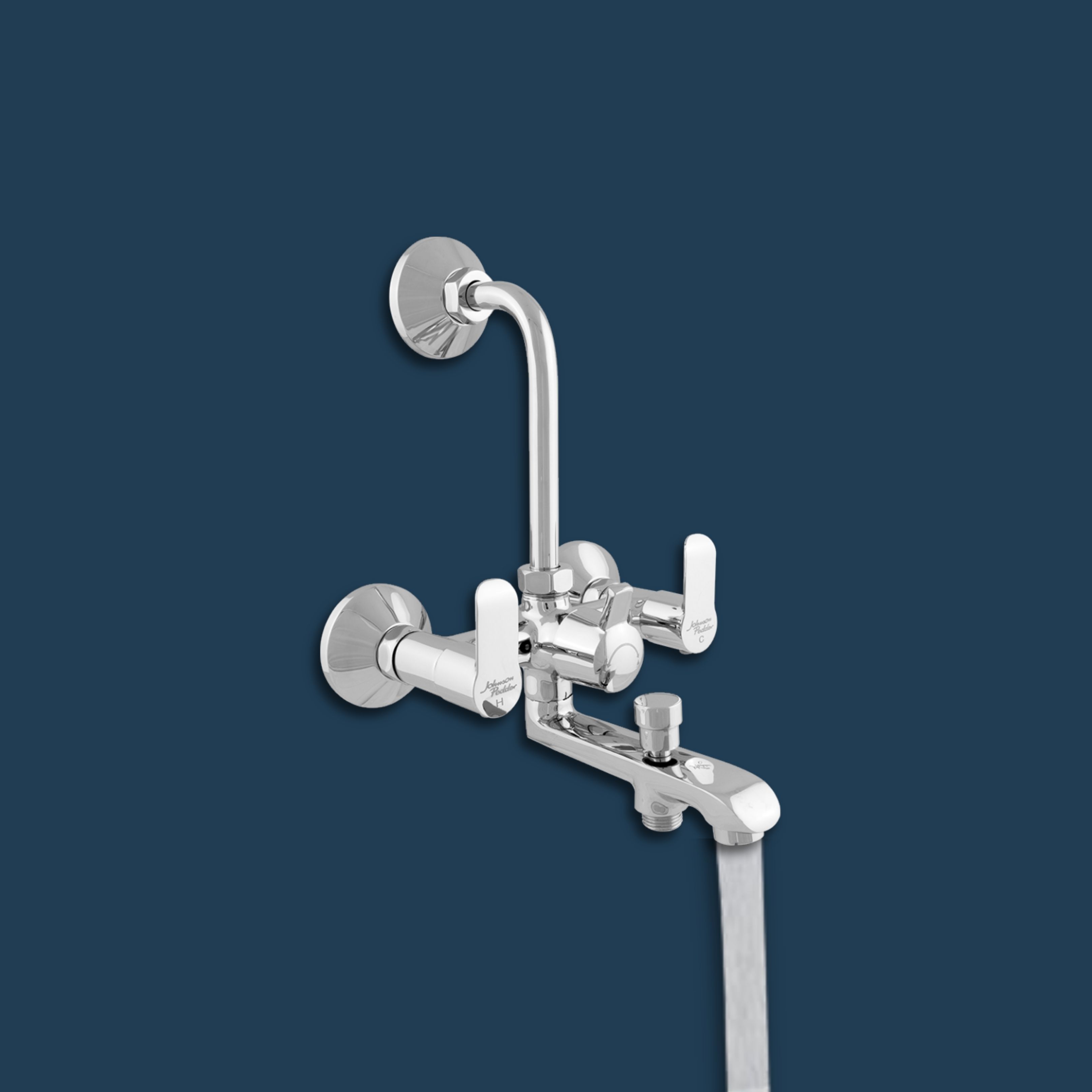 Deus 3-in-1 Wall Mixer For Bathroom Brass Material ChromeFinish 10Years Warranty Faucet Set-image-42