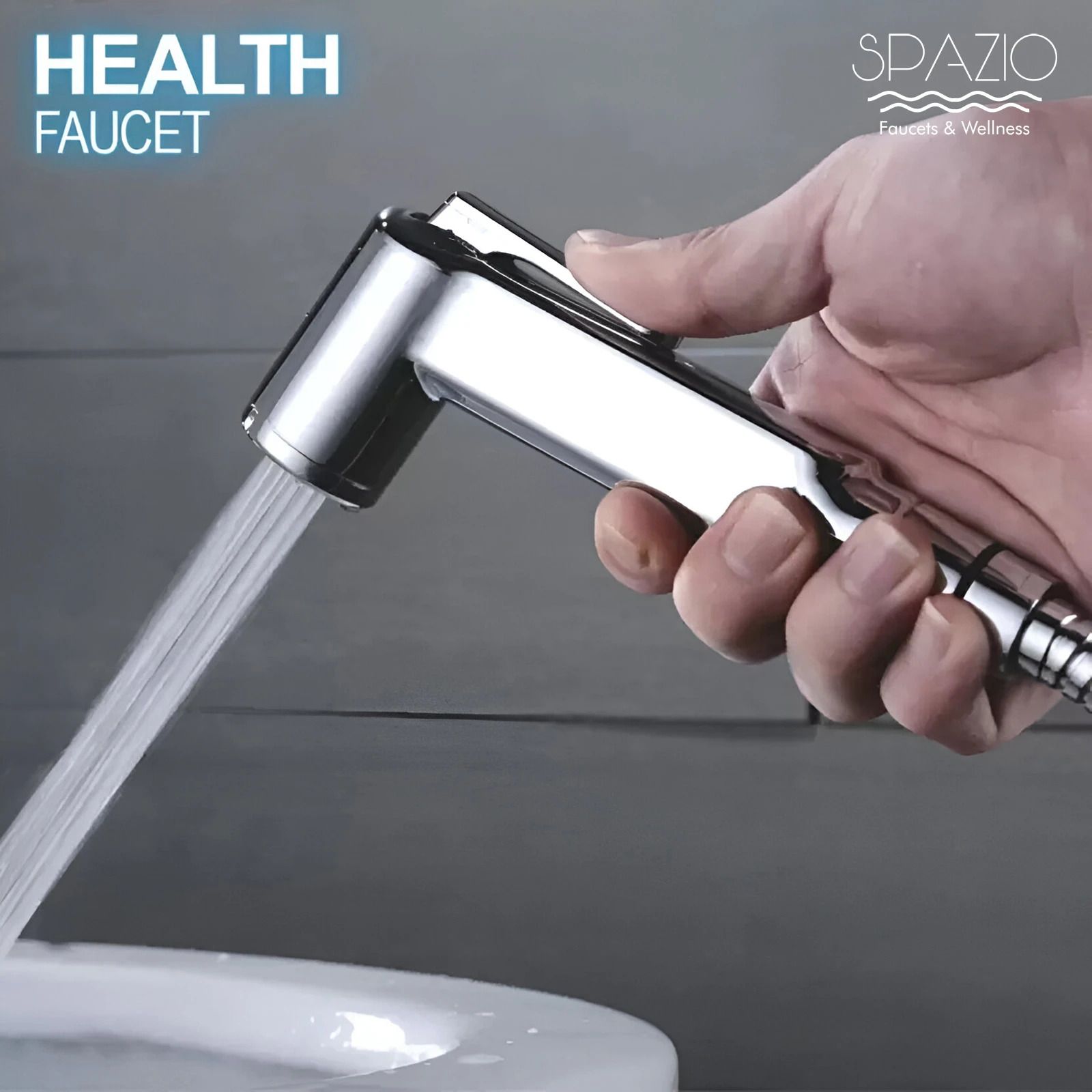 spazio High Pressure Arc ABS Health Faucet Set/Health Faucet With 1 Mtr Hose Pipe &Hook Faucet Set-picture-12