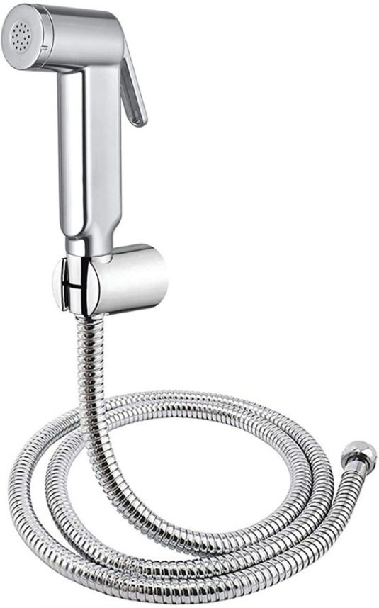Silver Square ABS Health Faucet with 1.0m SS-304 Hose Pipe & ABS Hook (Set of 1) Faucet Set-image-4