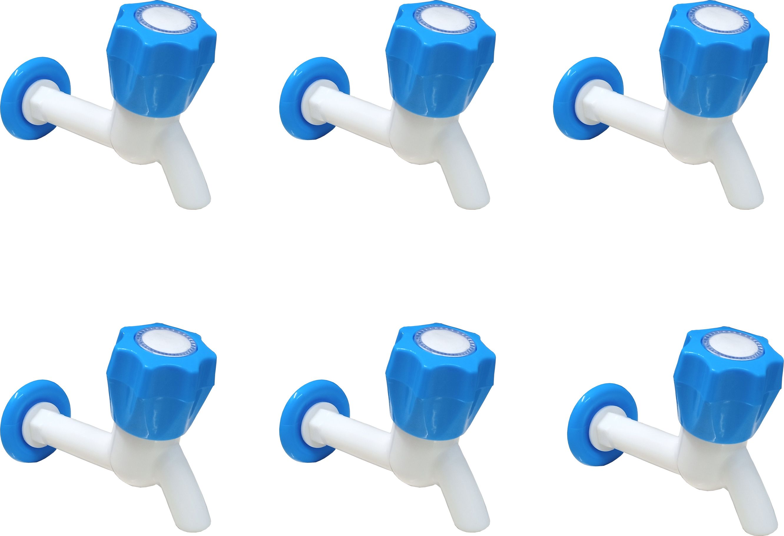BLUE Long body bib cock pack of 6 Bib Tap Faucet