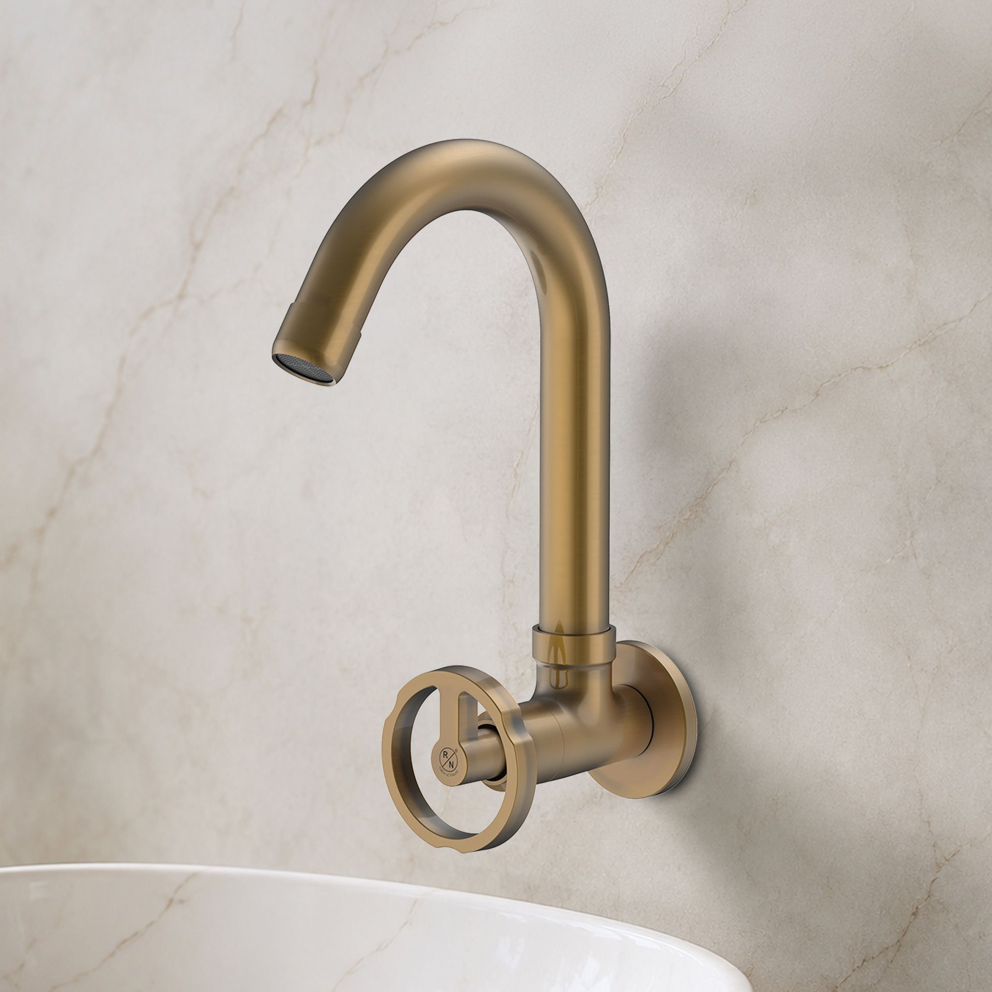 rn CP Faucet Vita Pro Sink Cock with Swivel Spout & SS304 Flange | Brass Body | Sink Tap Faucet-picture-11