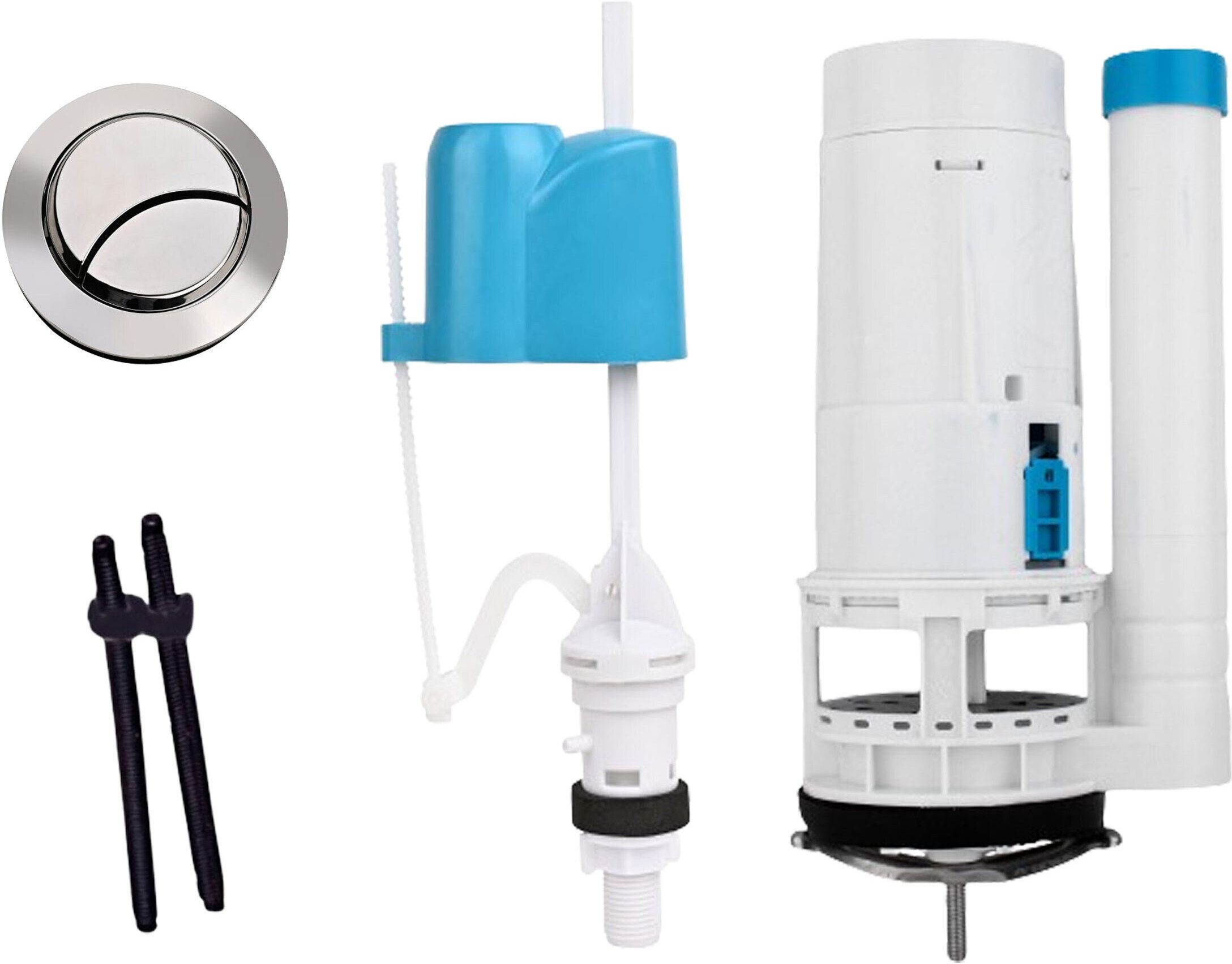 Water-Saving Plastic Dual Flush Valve, 8.26 Inch Flush Siphon 6-8" Fill Valve with Toilet Repair Kit (Use Single P.C Seat) Flush Valve Faucet-image-36
