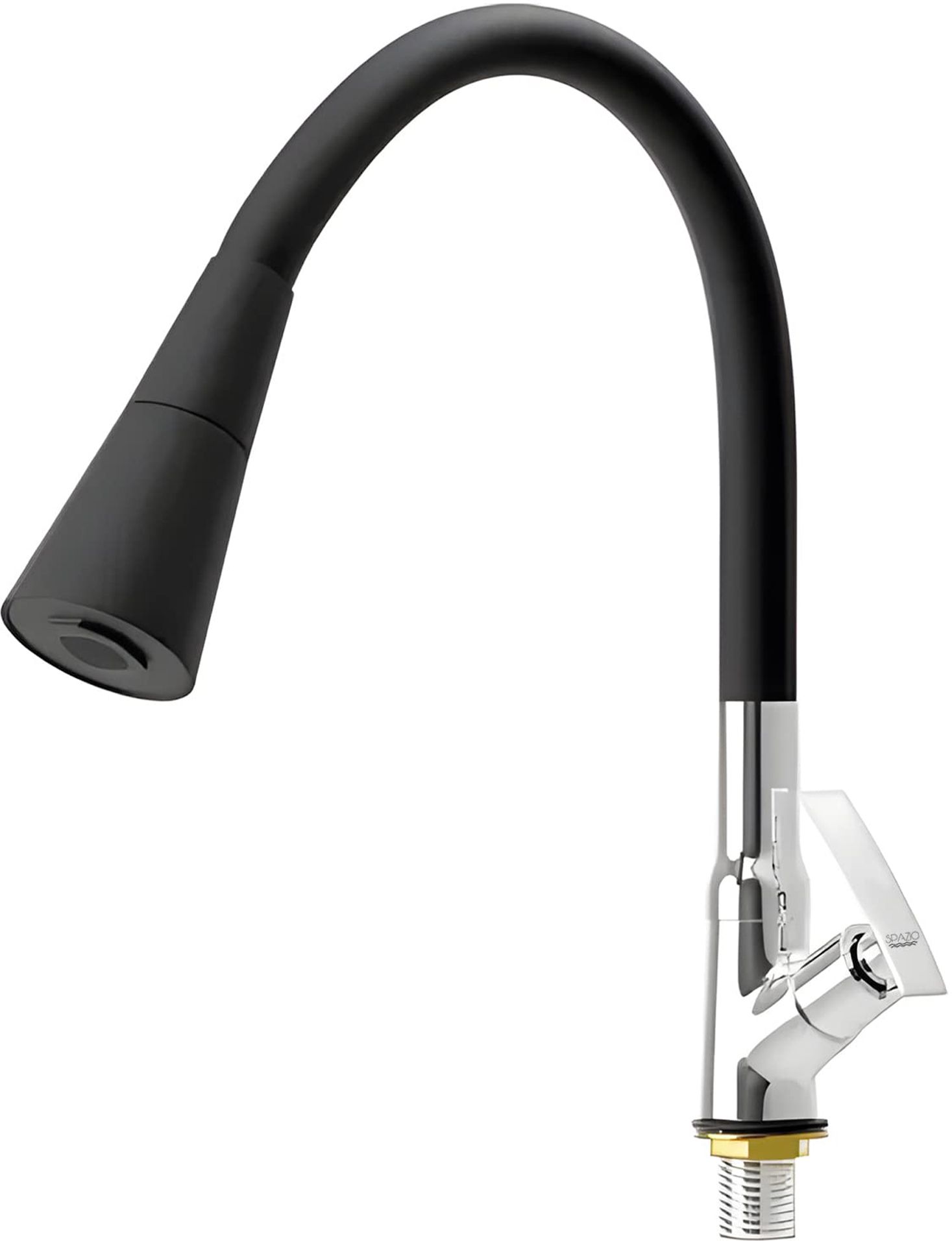spazio Pulse Brass Swan Neck With 360 Degree Flexible Silicon Hose & Dual Flow Pattern Hot OR Cold Water For Kitchen Sink, Wash Basin Faucets Taps, Chrome, Pack Of 1 Pillar Tap Faucet-picture-7