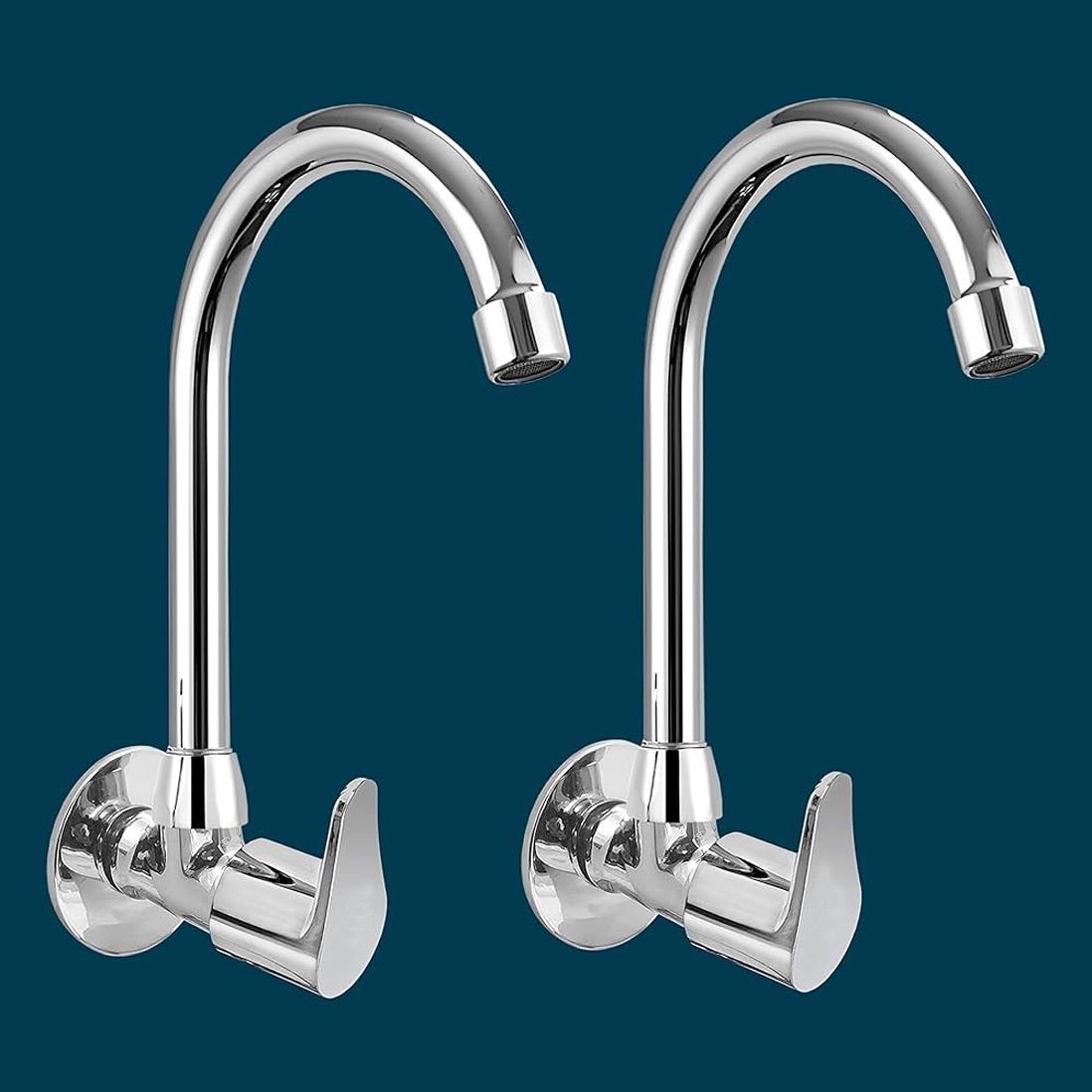 Fusion Stainless Steel Sink Tap with Wall Flange Pack of 2 Faucet Set Sink Tap Faucet-image-33