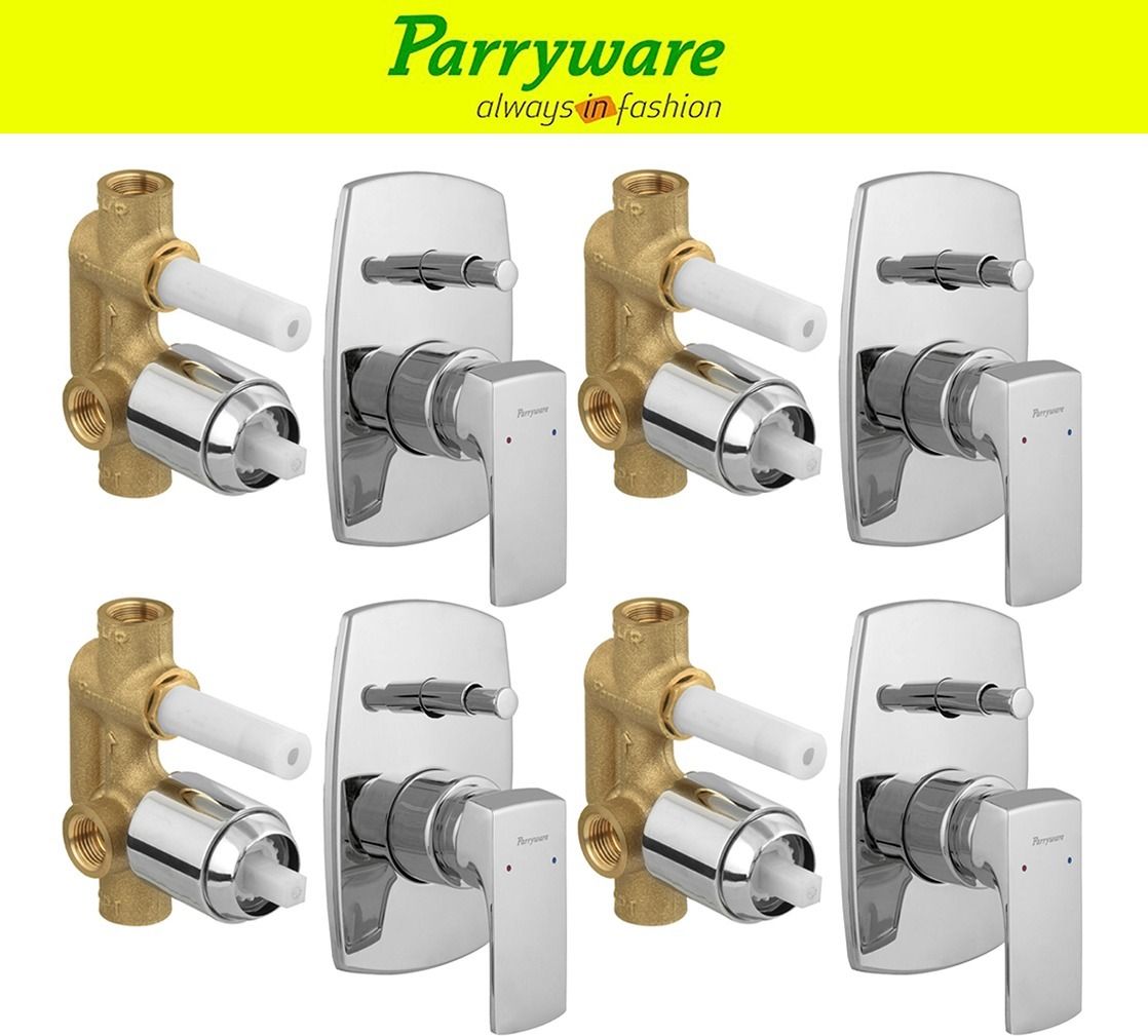 Euclid concealed Diverter Body with Concealed Upper Part set of 4 pic 396 Euclid Diverter with upper trim | Hot and Cold water Mixer | Complete set Diverter Faucet-image-45