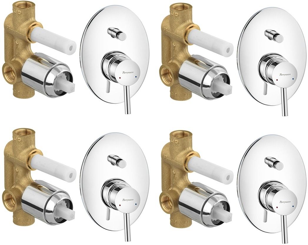 Agate concealed Diverter Body with Concealed Upper Part set of 4 pic 393 Agate Diverter with upper trim | Hot and Cold water Mixer | Complete set Diverter Faucet-image-41