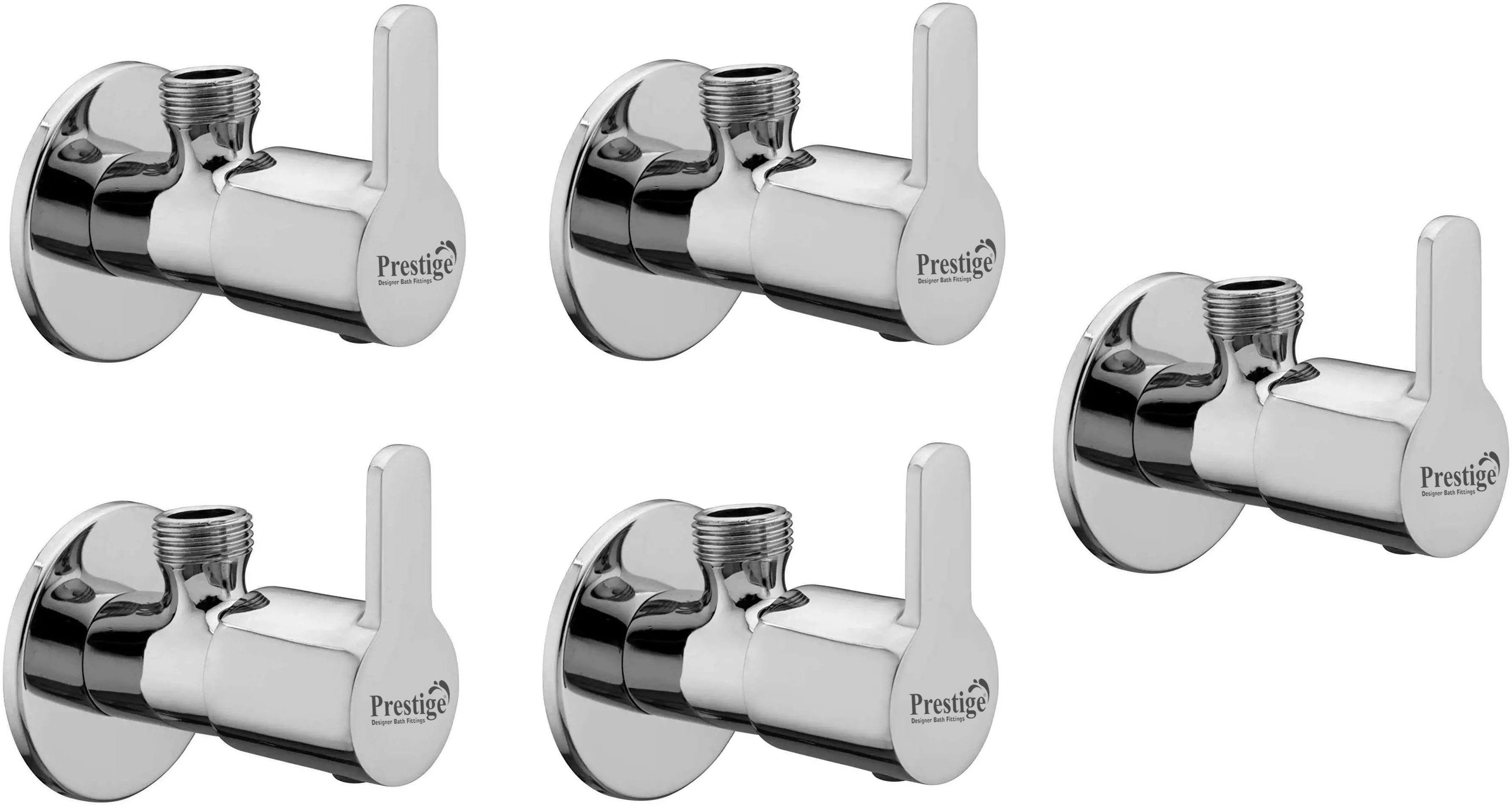 prestige Fusion Brass Angle Valve With Wall Flange - Set of 5 Angle Cock Faucet-picture-43