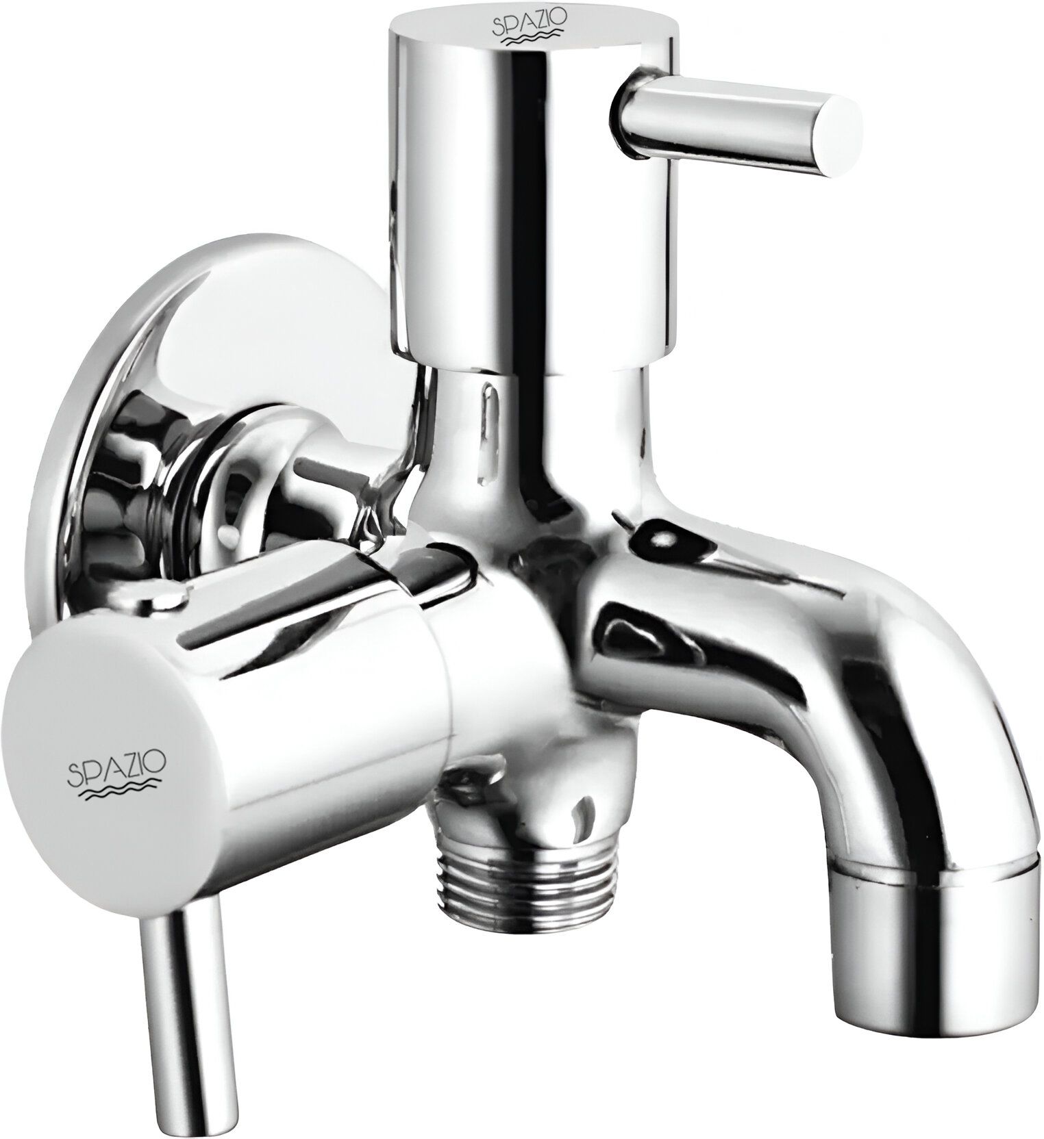 Premium Quality Brass Turbo Collection 2 Way Bib Cock (Pack of 1) For Bathroom and Kitchen Chrome Silver Plated Bib Tap Faucet