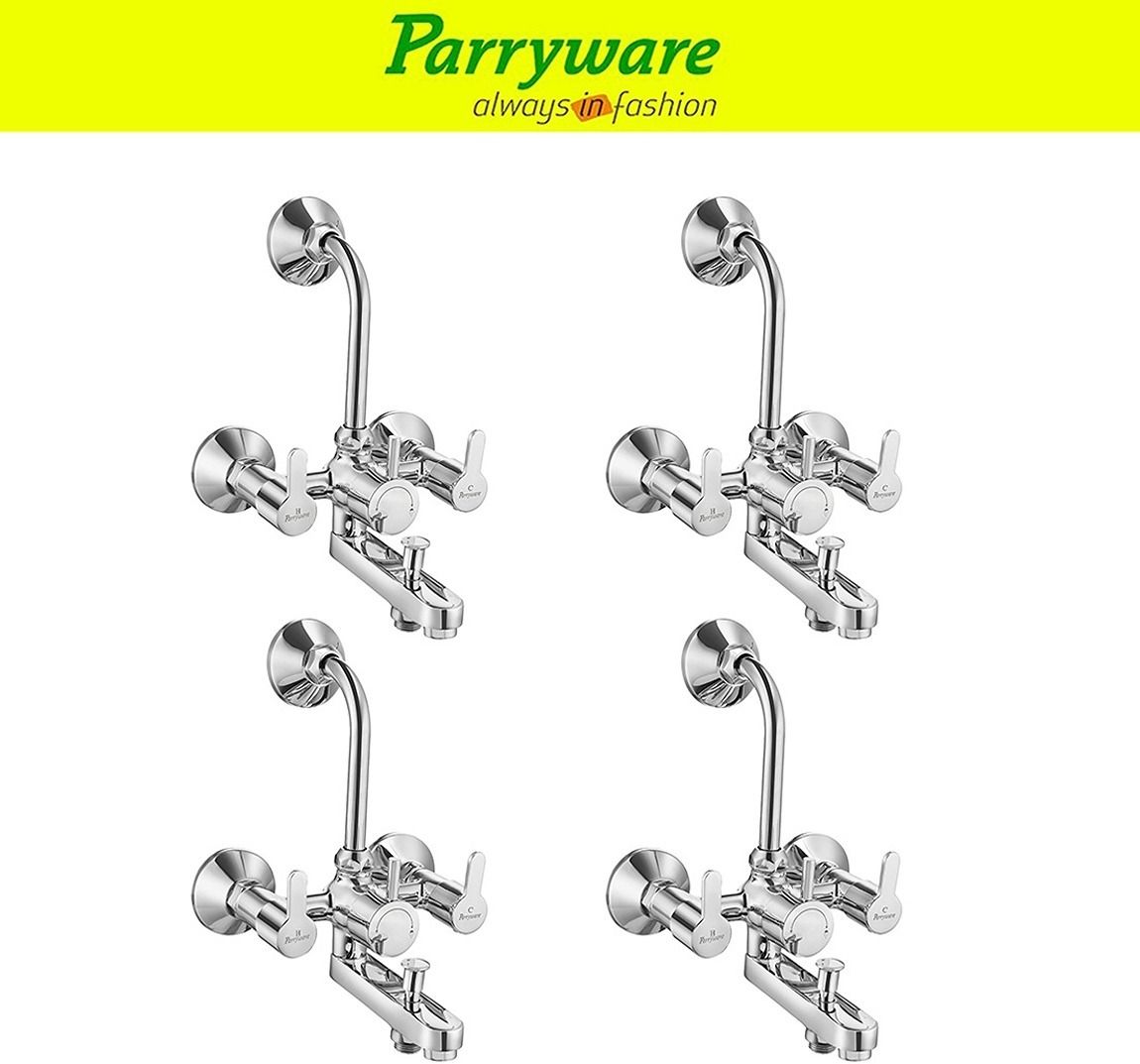 Claret Wall Mixer 3 in 1 Hot and Cold water set of 4 pic Wall Mixer Faucet 1028 Wall Mixer Faucet-image-25