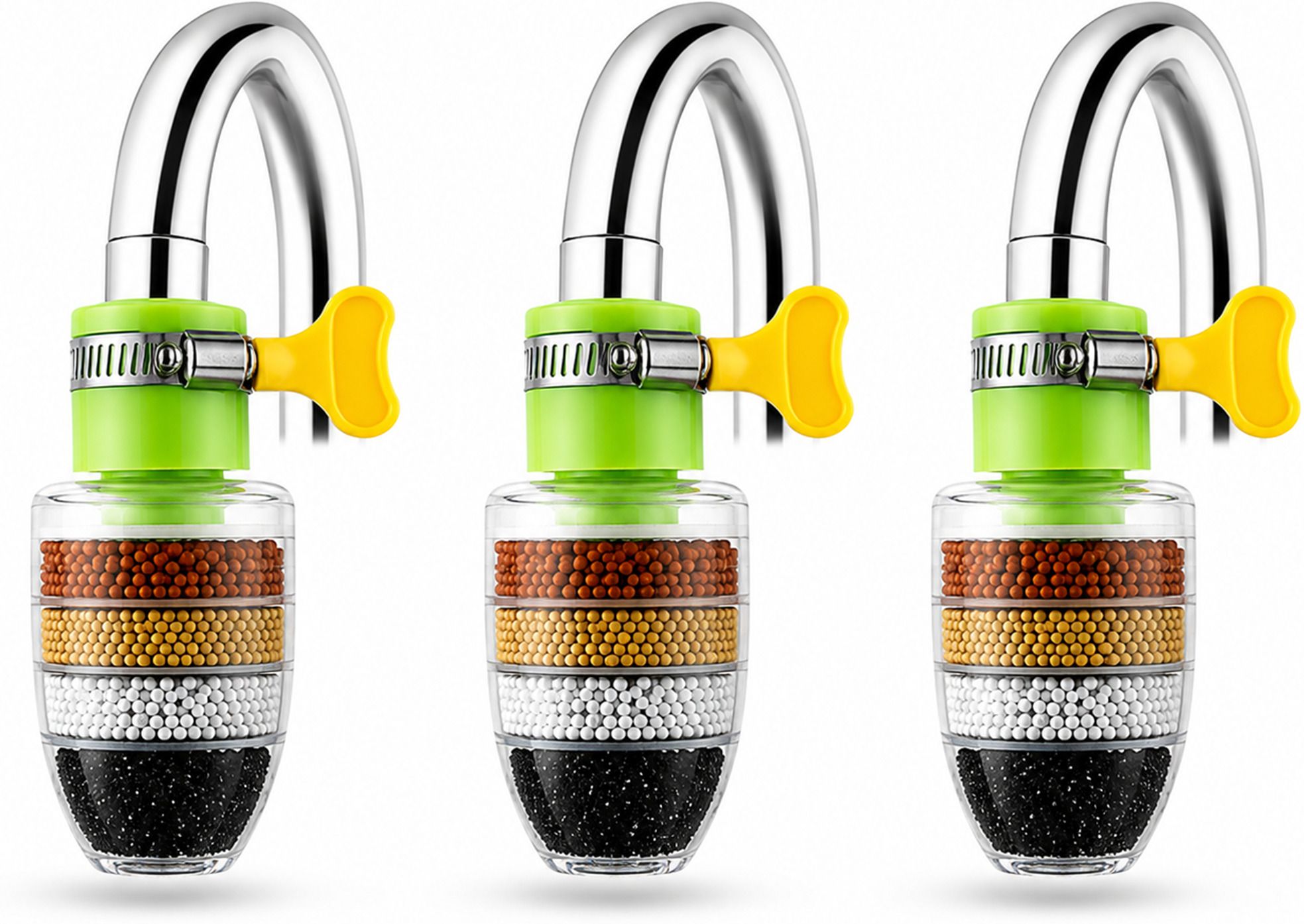5 Layer Water Faucet Filter for Tap Activated Carbon Tap Water Purifier (Pack 3) Sink Tap Faucet-image-24