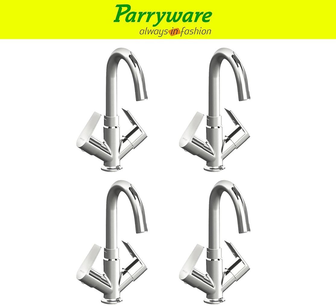 Praseo Center Hole Basin Mixer Tap for hot and cold water set of 4 pic 224 Dual Handle Deck Mounted Faucet for Wash Basin Basin Mixer Faucet-image-4