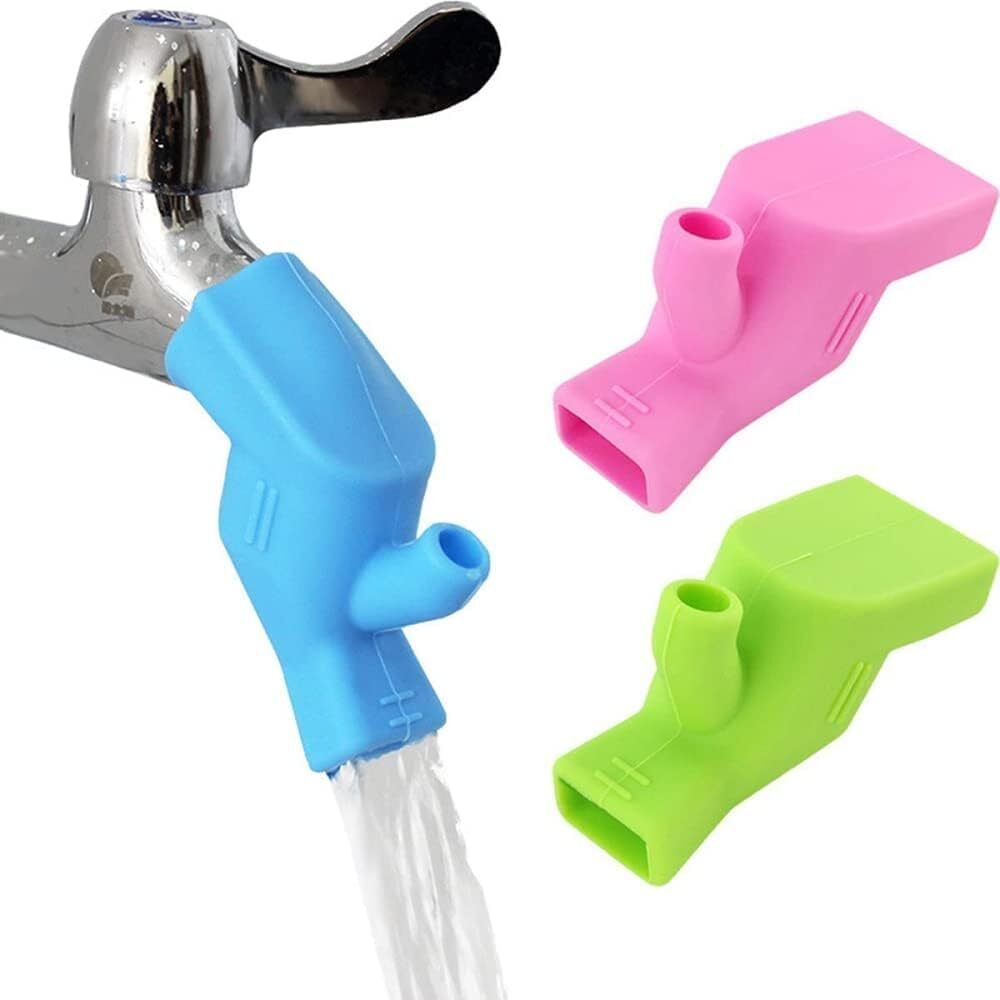 Universal Kids Tap Extender for Sink – Soft Silicone Water Flow Guide Faucet Nozzle