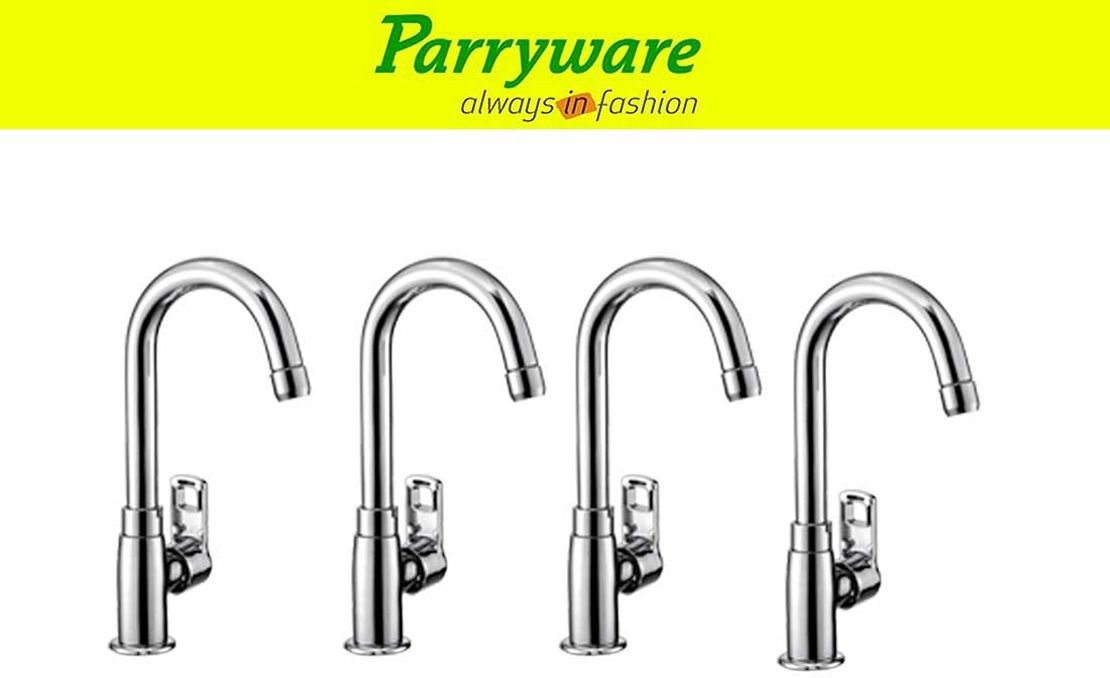 parryware Vista Pillar Tap Swan neck for Wash Basin – Brass Body, set of 4 pic 136 Swan NeckPillar Tap for Wash Basin , Chrome Finish, Single Lever Faucet Pillar Tap Faucet-picture-25