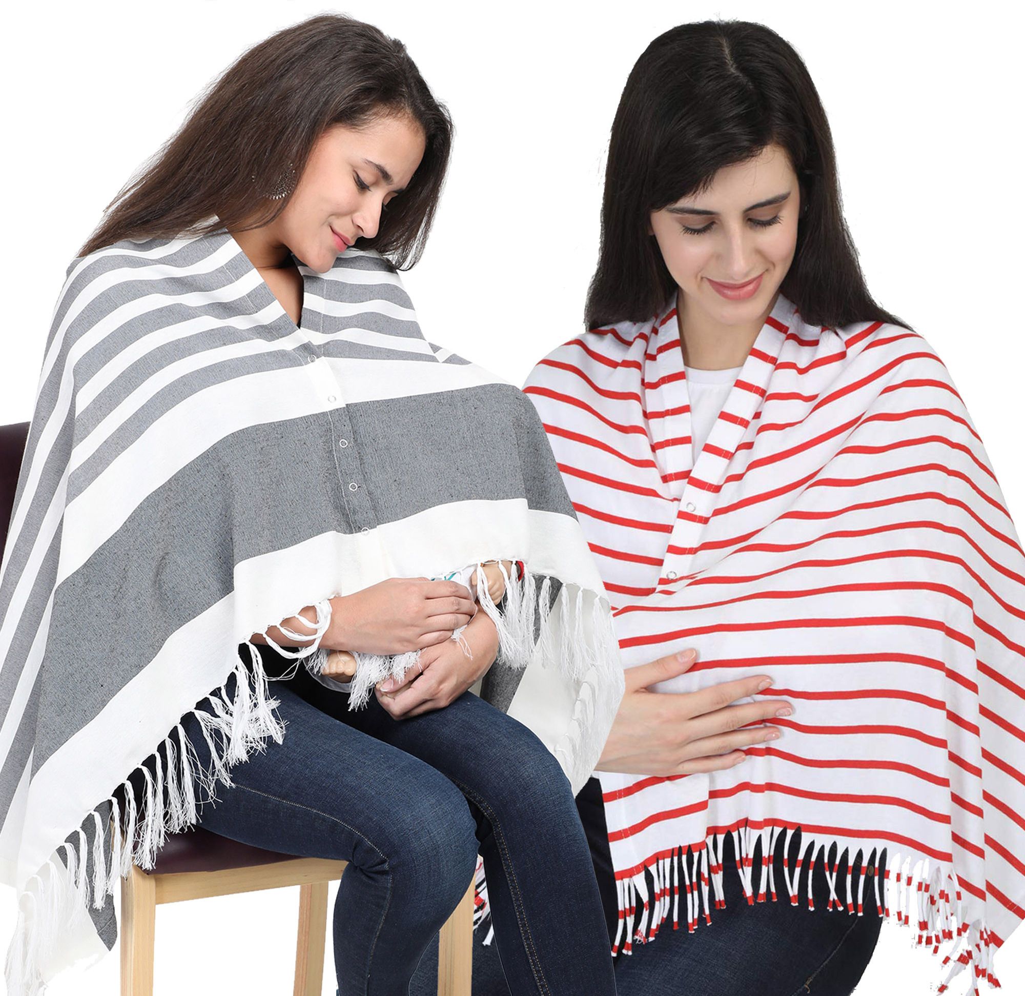 lula mom Breast Feeding Nursing Striped Shawl -Pack of 2 Feeding Cloak-picture-37