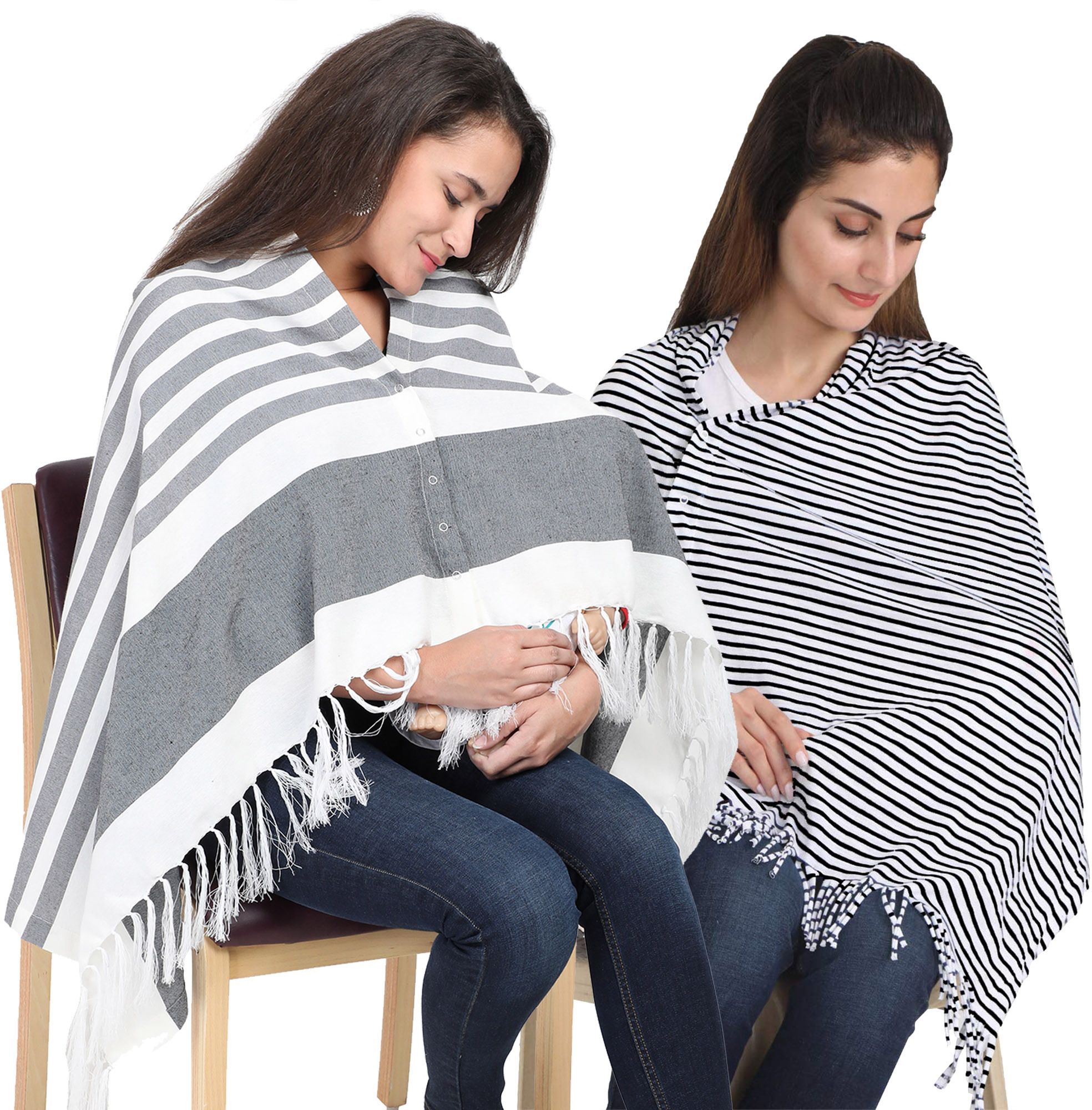 lula mom Breast Feeding Nursing Striped Shawl -Pack of 2 Feeding Cloak-picture-35
