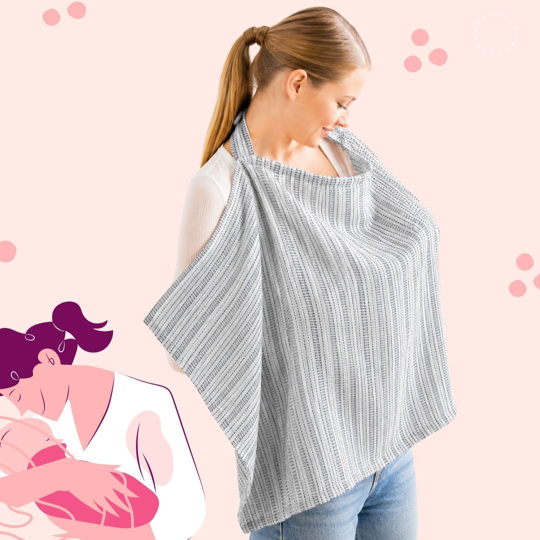 Cotton Muslin Feeding Apron for Baby Nursing Breastfeeding Cover Feeding Cloak-image-49