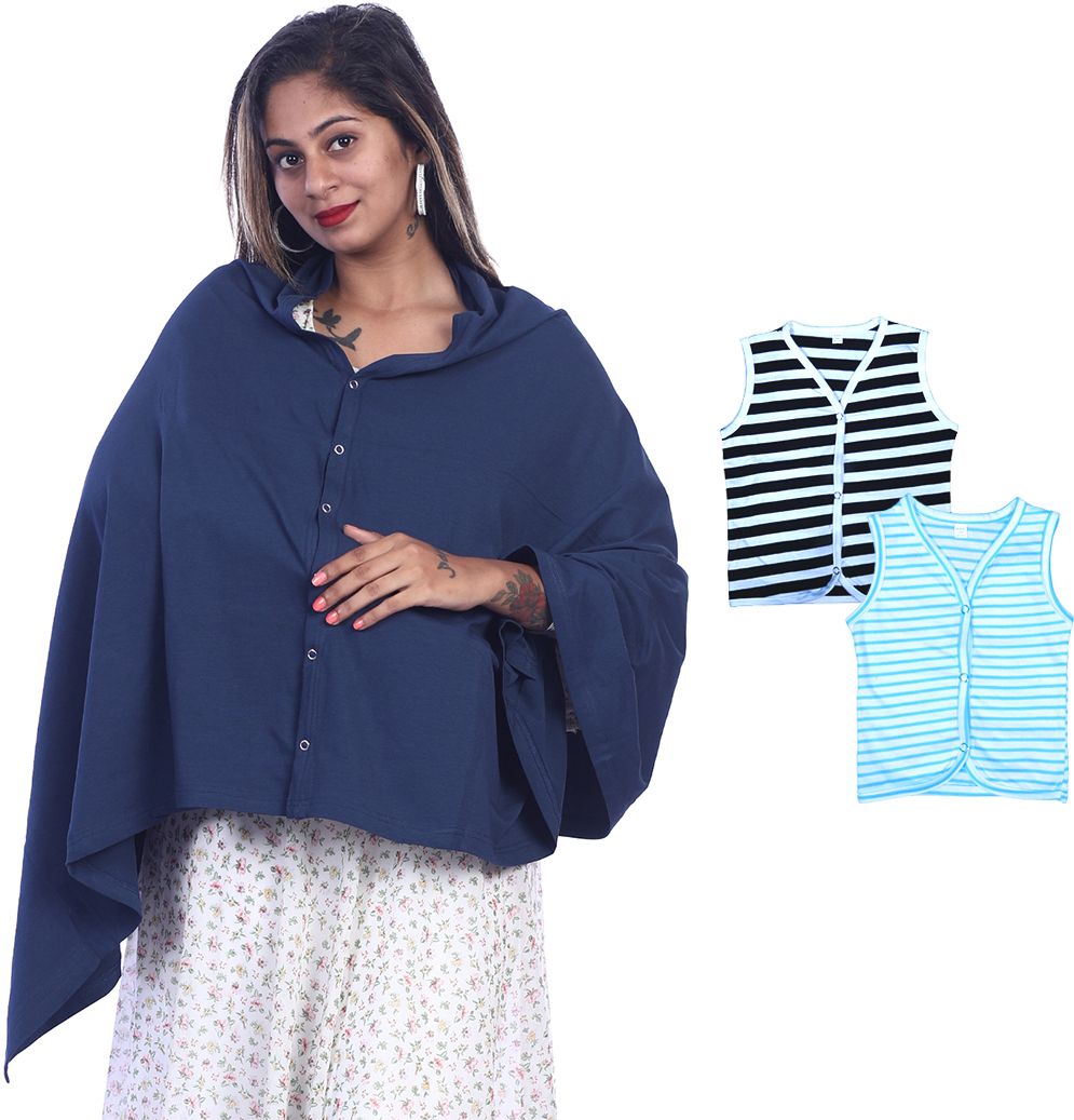 kowsi Soft Mother's Nursing & Feeding Shawl Tees combo Feeding Cloak-picture-6