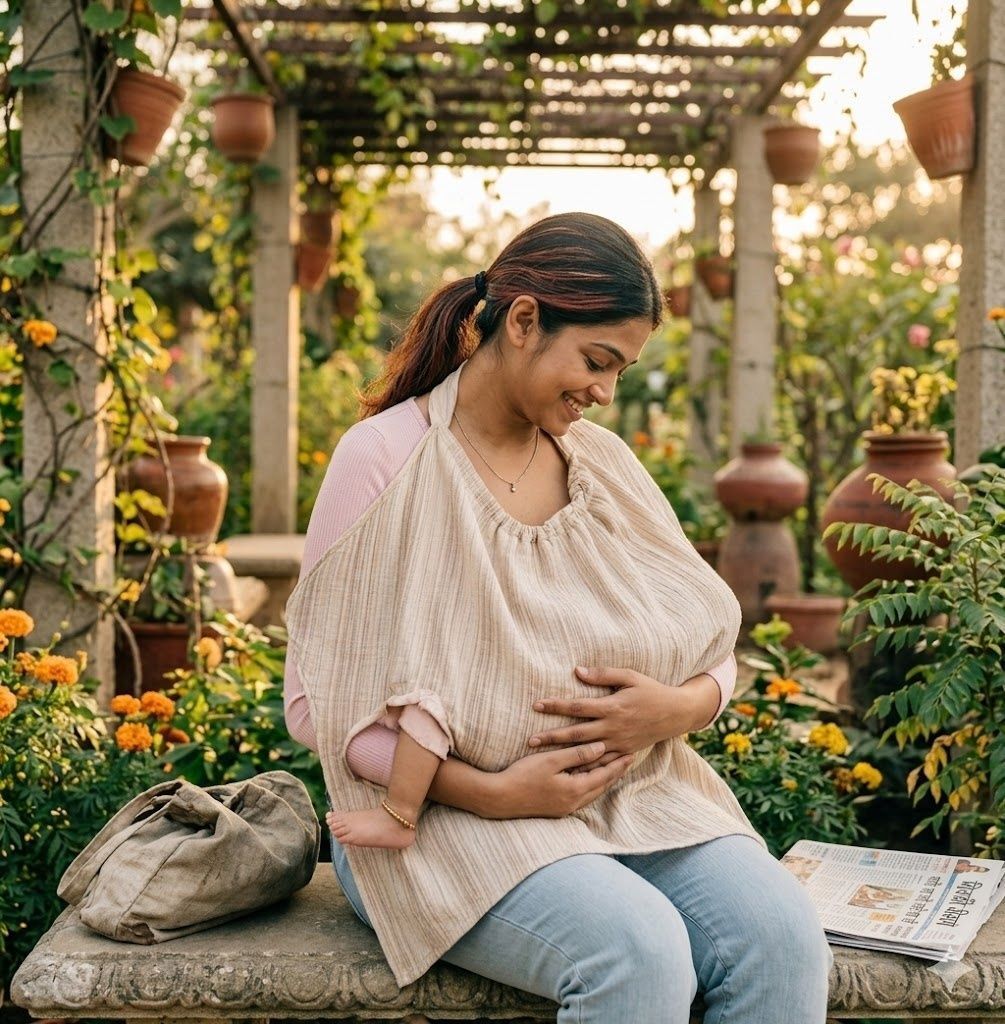 Lightweight Feeding Cloak Nursing Cover for Breastfeeding Moms Cotton Apron Feeding Cloak-image-33
