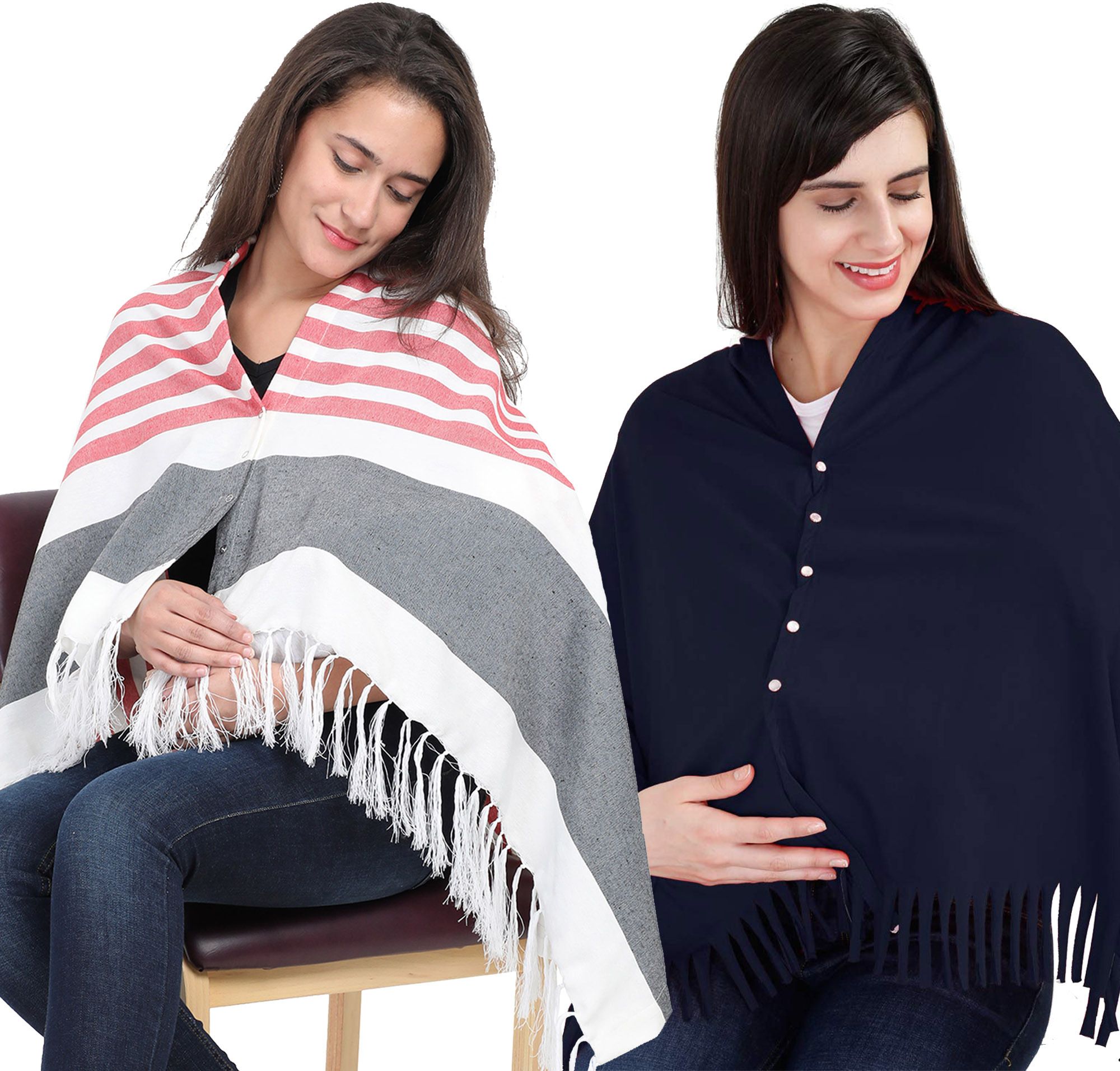 Lulamom Multi-Purpose Breast Feeding Nursing Shawl - Pack of 2 Feeding Cloak-image-40