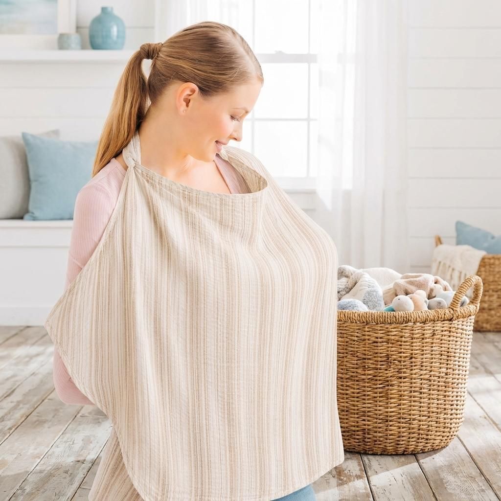 Baby Feeding Cloak for Breastfeeding with Adjustable Neck Support Feeding Cloak-image-38