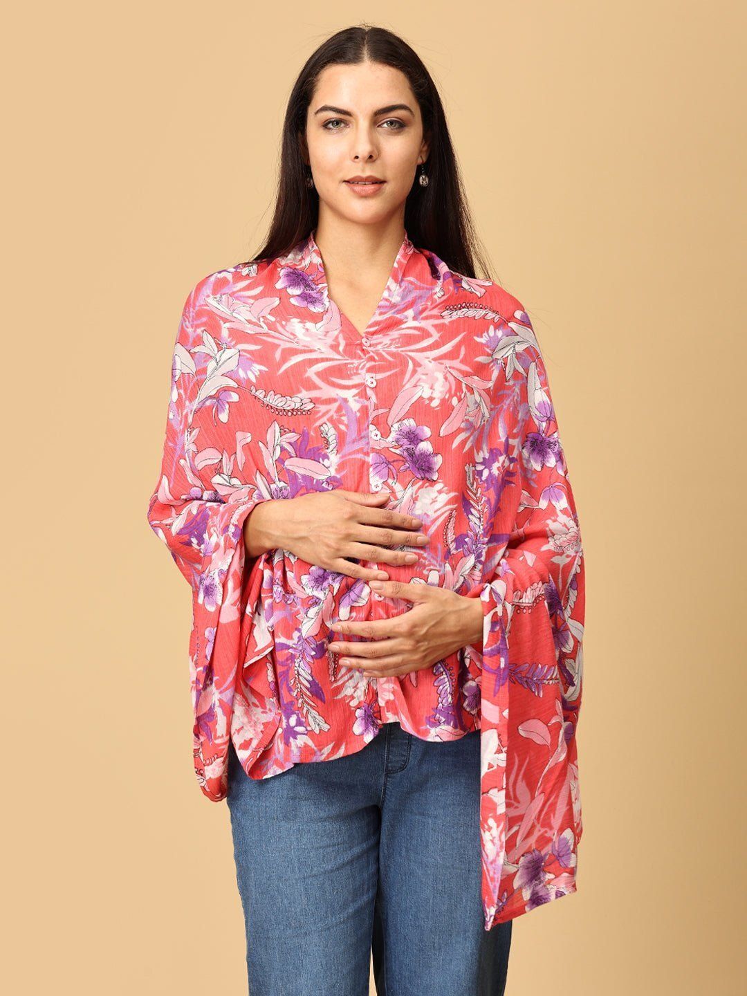the mom store Rosy Bloom Nursing Cover And Top Feeding Cloak-picture-16