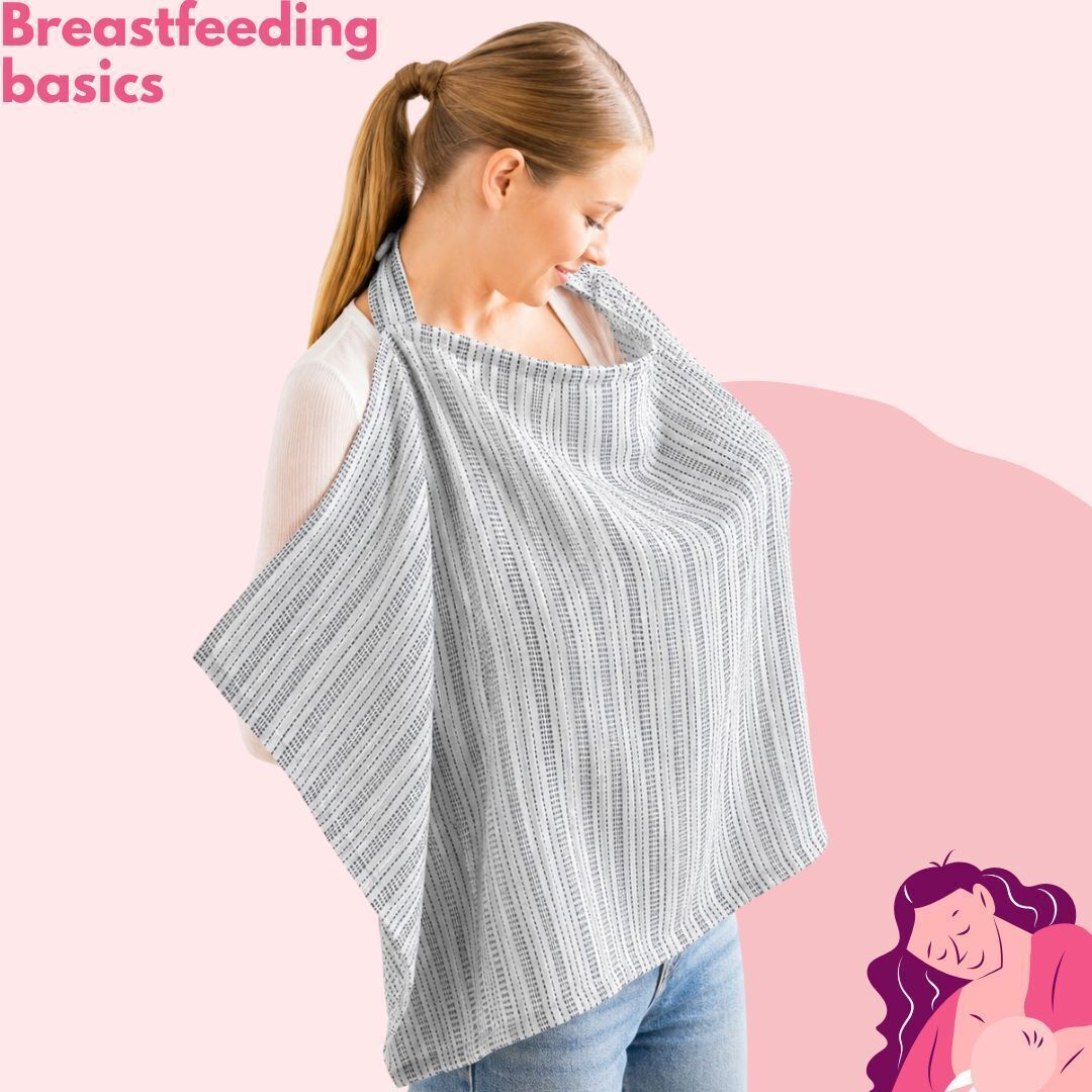 Breastfeeding Cover Up for Moms Baby Feeding Cambric Cotton Nursing Apron Feeding Cloak-image-40