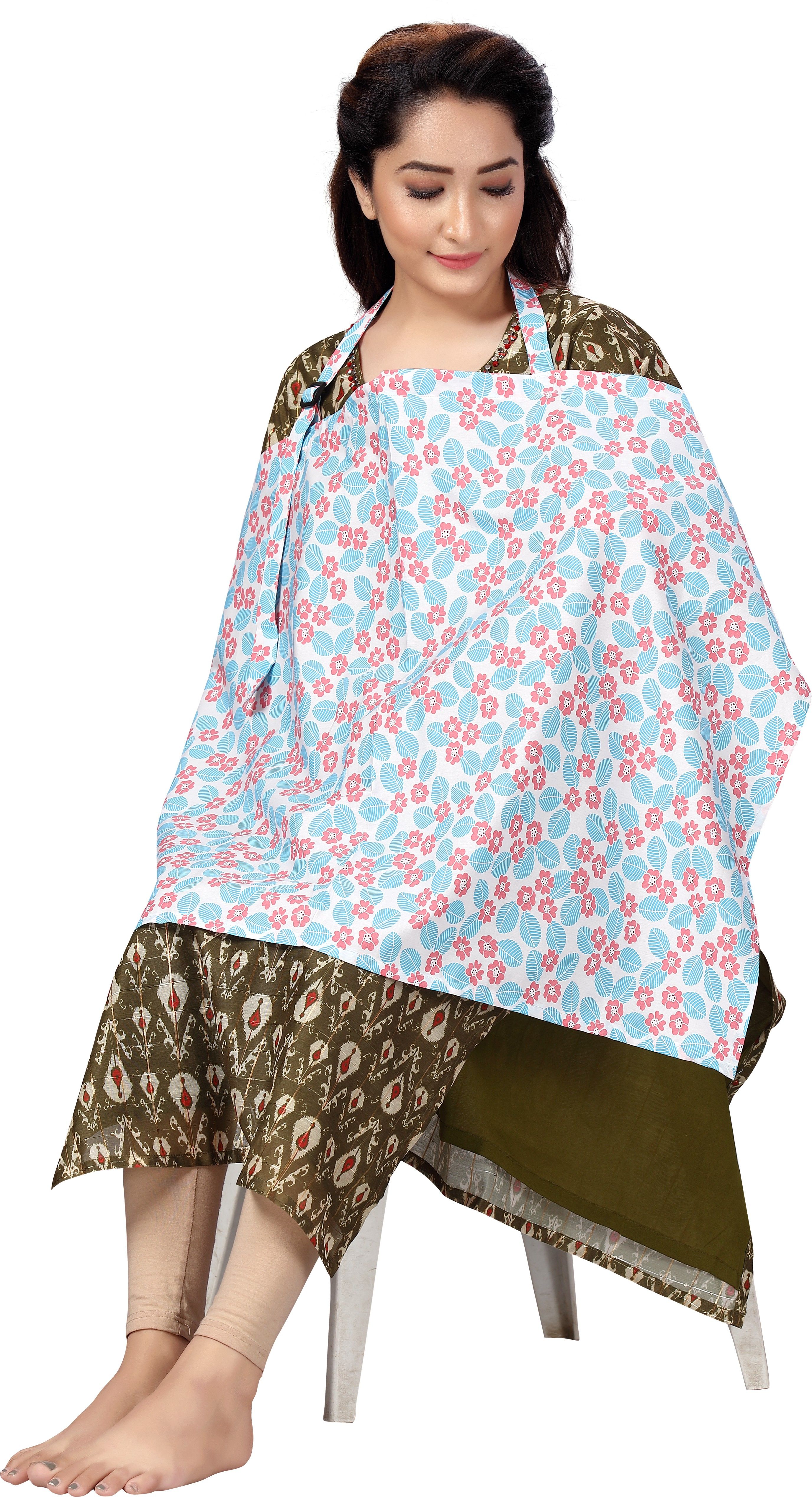 babywish Blue Snowdrop Floral Feeding Cloak-picture-12